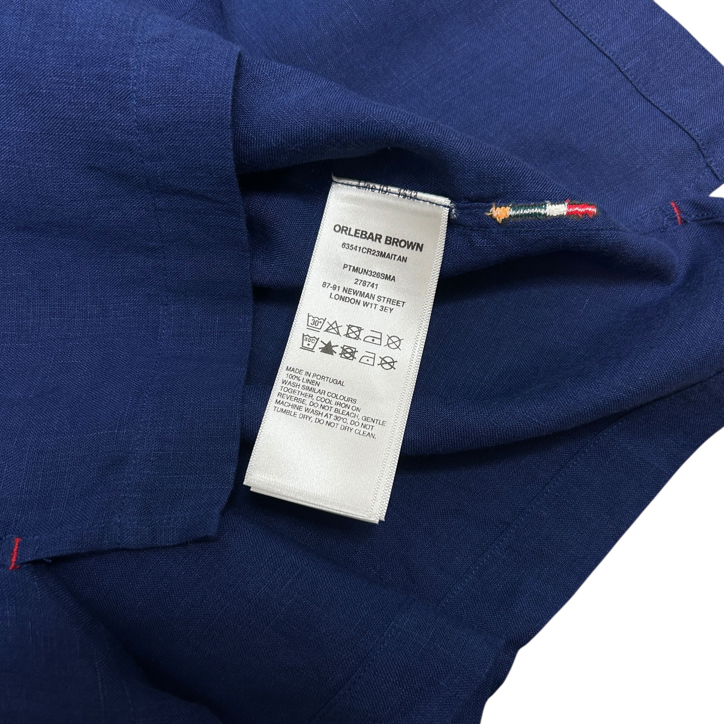 Orlebar Brown Orlebar Brown Pure Linen Blue Short Sleeve Cuban Shirt S Size US S / EU 44-46 / 1 - 5 Thumbnail
