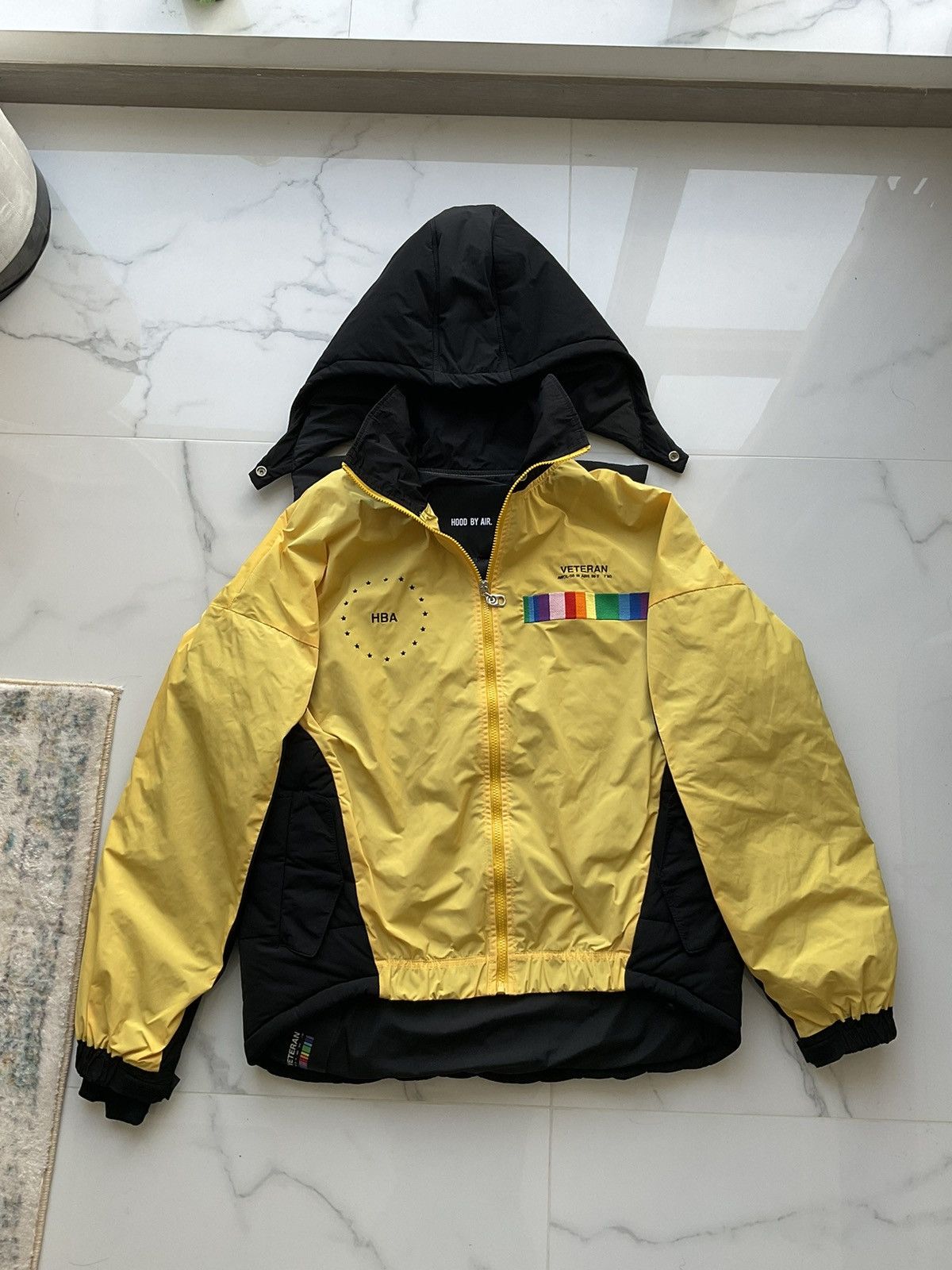Hood By Air Hood by air veteran exclusive yellow patch jacket | Grailed
