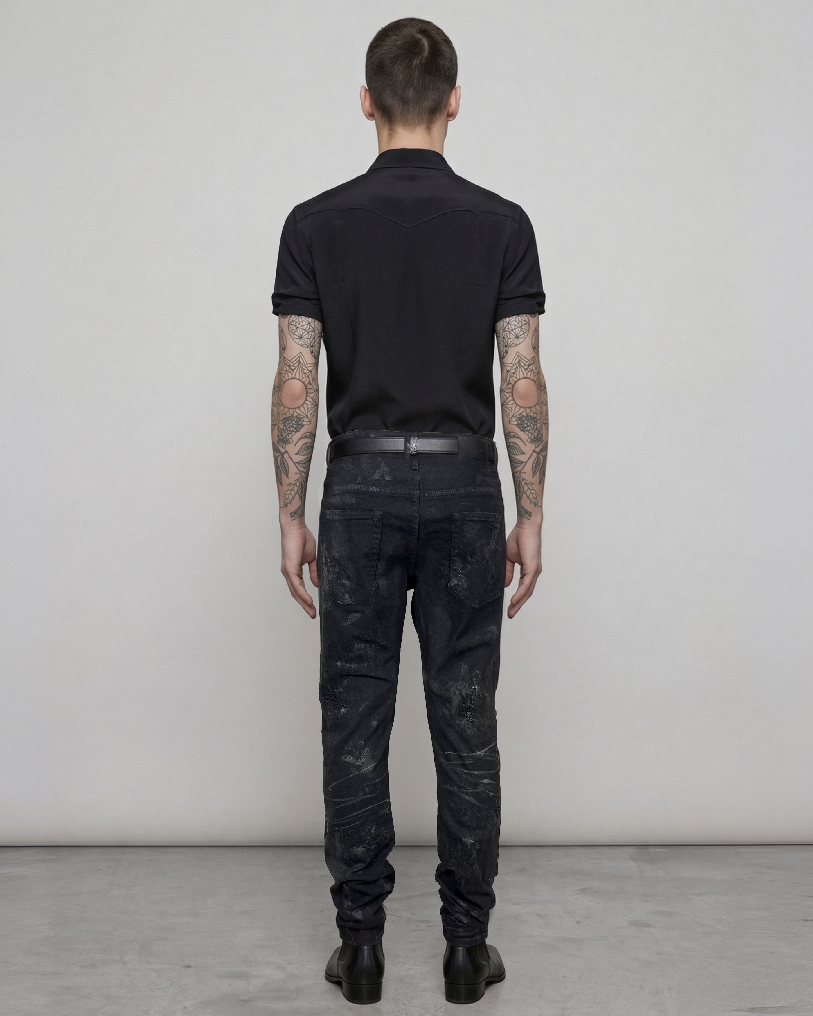 Fagassent Toshiki Aoki Ripped distressed coatedartisanal denim Size US 33 - 17 Thumbnail