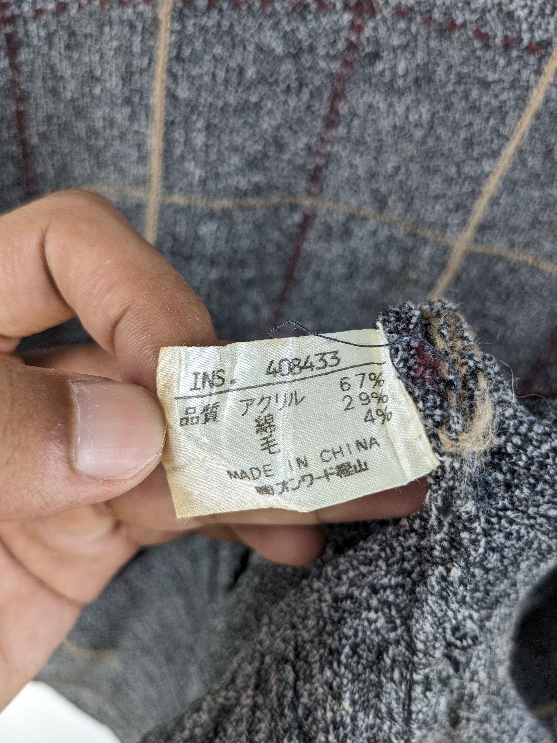 Aran Isles Knitwear × Japanese Brand × Vintage Vintage 23 Homme Wool Sweater Checkered Size US M / EU 48-50 / 2 - 4 Thumbnail