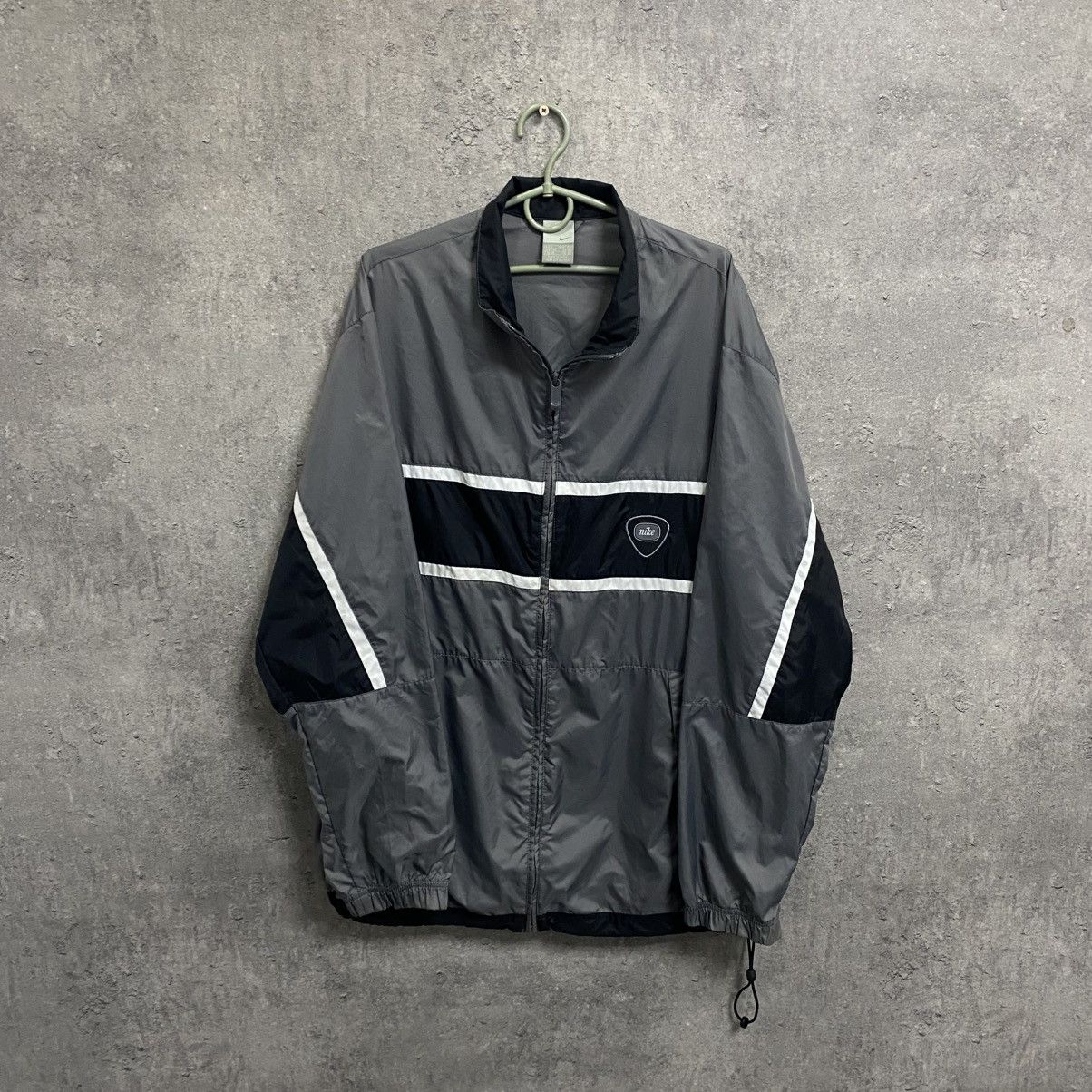 Vintage Nike Track Jacket Nylon 2000s Y2K Swoosh Logo Drill