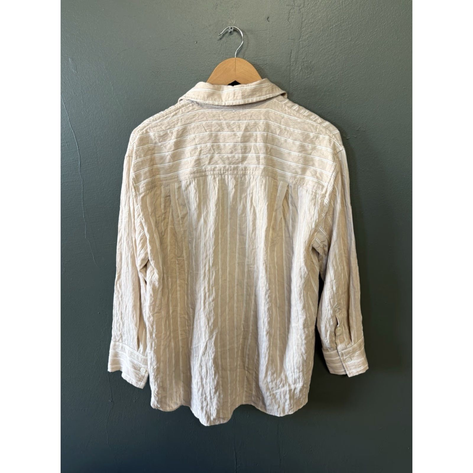 Zara VINTAGE Zara Womens Brown Long Sleeve Striped Button-Up Shirt Size Small Size S / US 4 / IT 40 - 2 Thumbnail