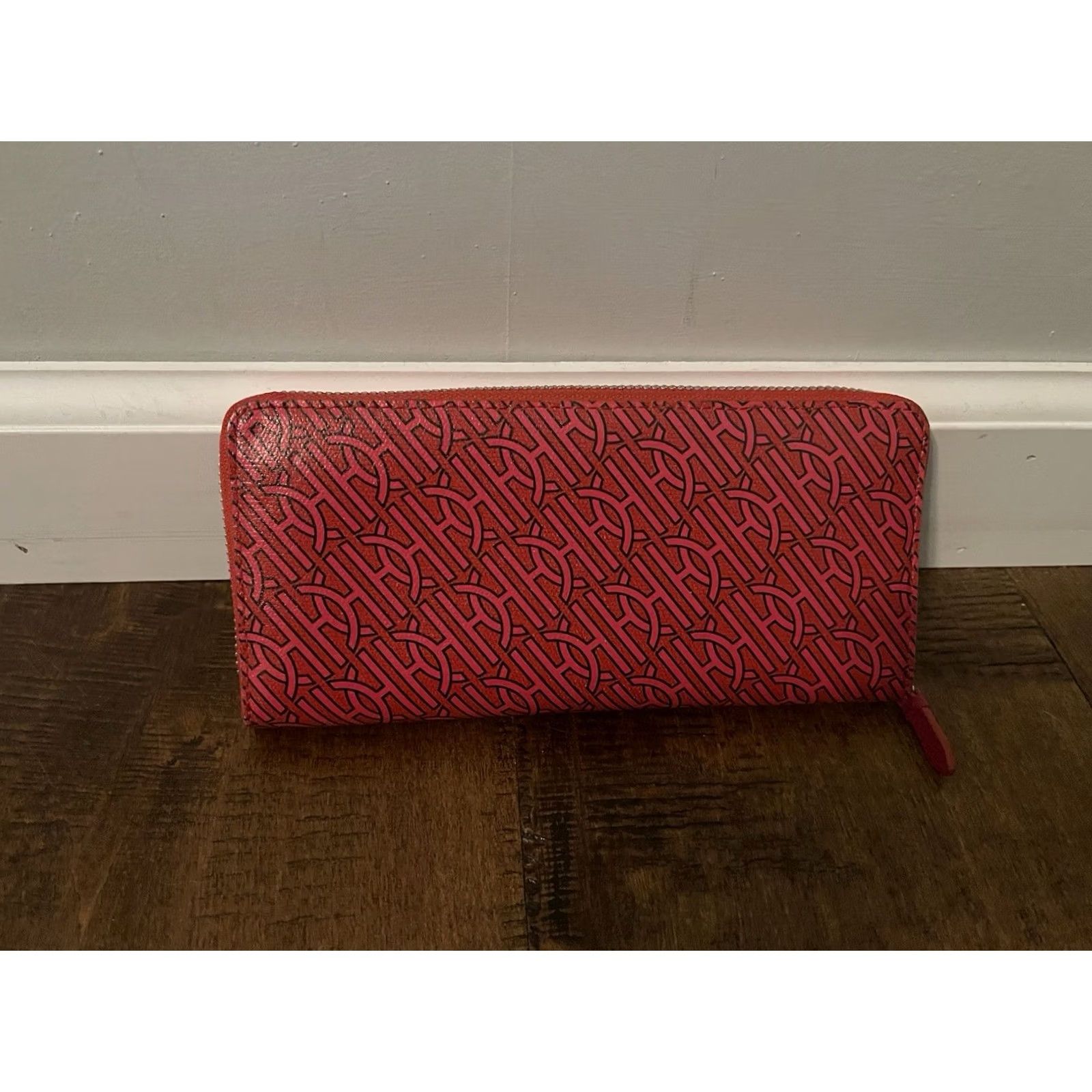 Cole Haan COLE HAAN Red Leather Wallet Zip Around Monogram Logo Continental Womens Size ONE SIZE - 3 Thumbnail