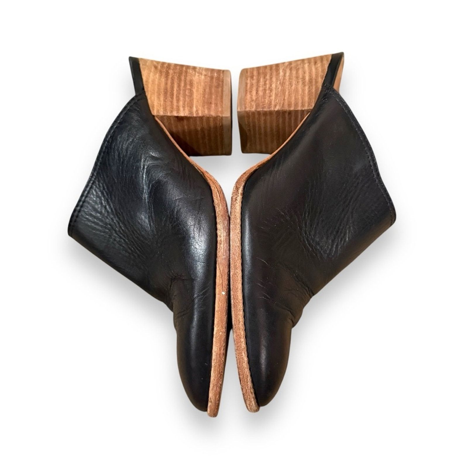 Madewell Madewell The Harper Black Leather Stacked Heel Mules Sz 6.5 Size US 6.5 / IT 36.5 - 3 Thumbnail