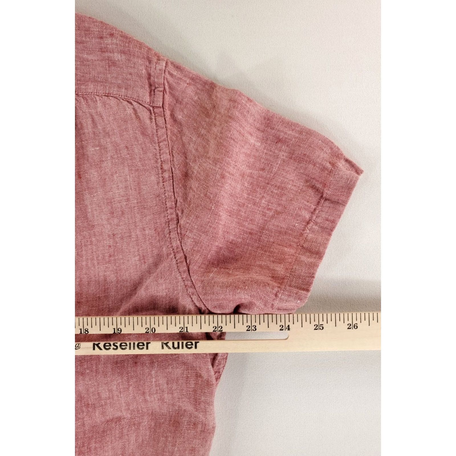 J.Crew J.CREW Shirt Button Down 100% Linen Short Sleeve Slim Red Men L Size US L / EU 52-54 / 3 - 4 Thumbnail