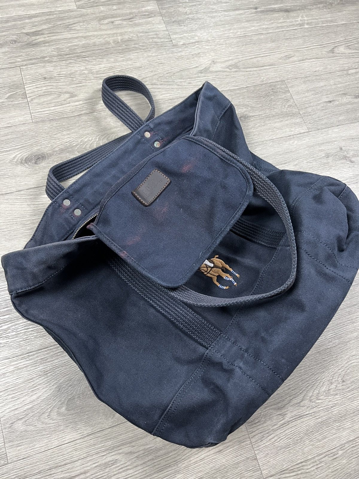 Polo Ralph Lauren Faded Polo Ralph Lauren Big Pony Canvas Tote Bag Mens Size ONE SIZE - 12 Thumbnail