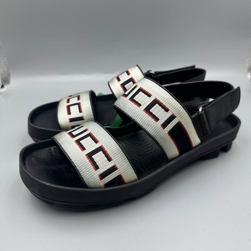 Gucci Gucci Leather Stripe Sandals for Men - Size US 8.5 / EU 41-42 - 1 Thumbnail