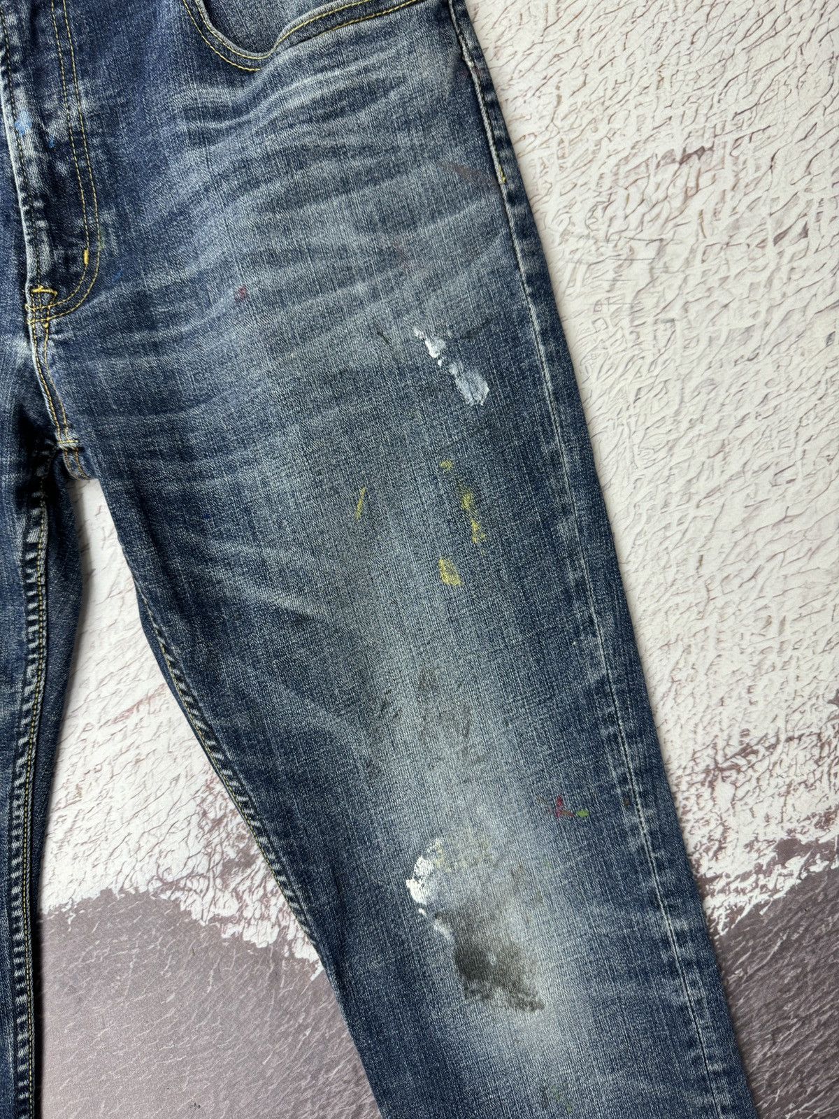 Japanese Brand × Muji Muji Japan blue distressed denim hand painted casual jeans Size US 30 / EU 46 - 7 Thumbnail