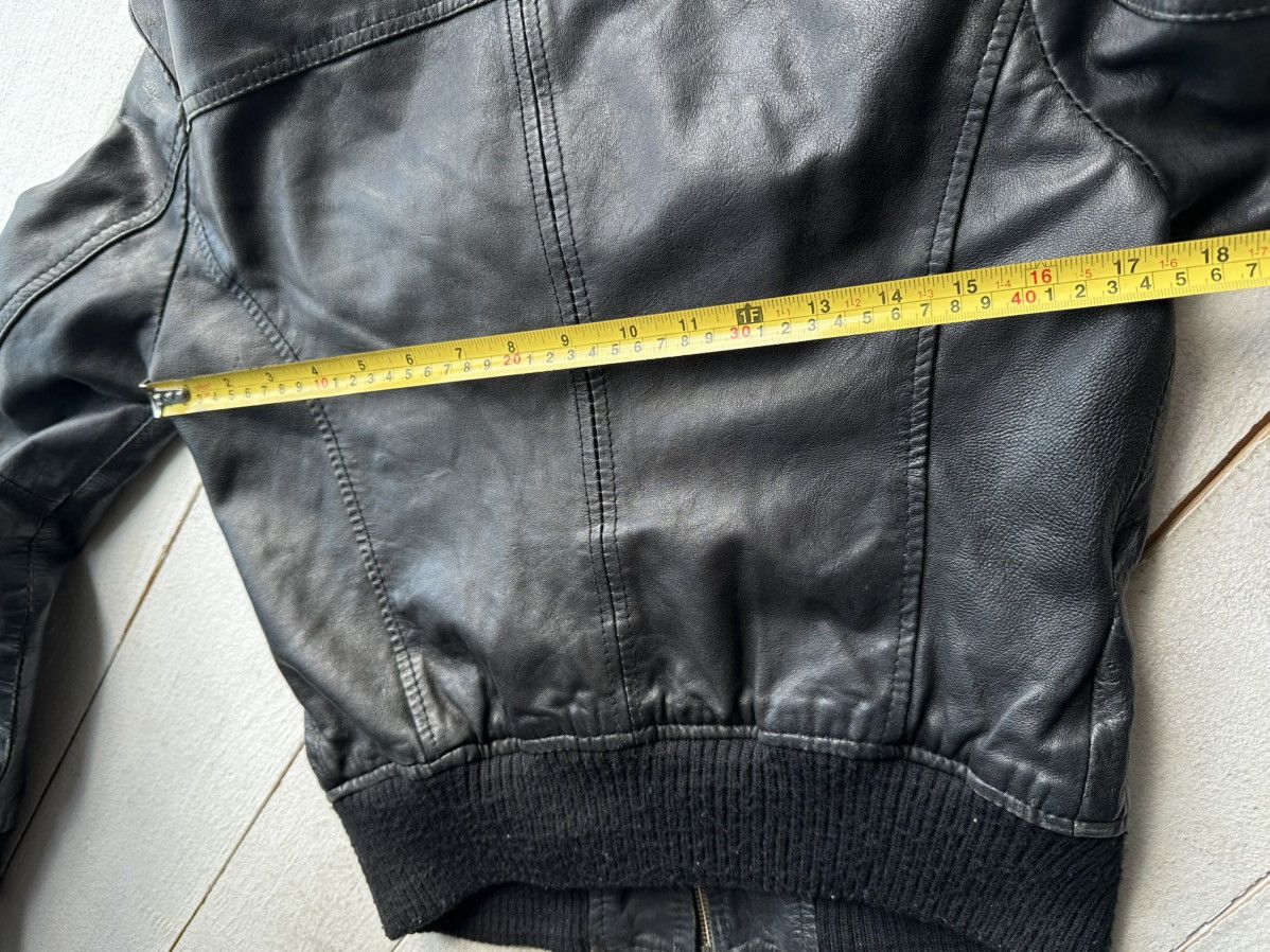 Other 🚨Y2K RICK OWENS TYPE DIRTY SLIM FIT ZIP LEATHER JACKET Size L / US 10 / IT 46 - 21 Thumbnail
