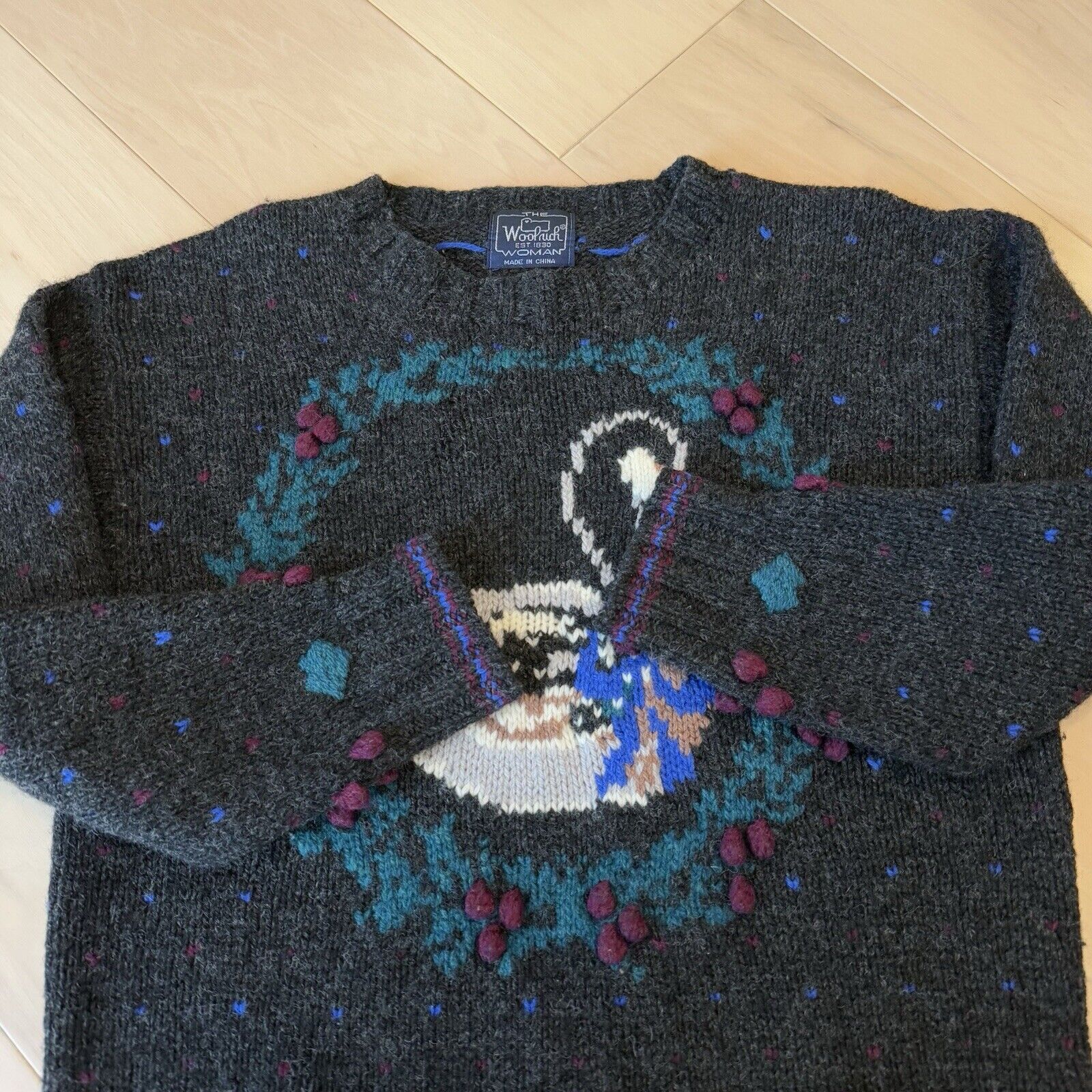 Vintage × Woolrich Woolen Mills Vintage Woolrich Duck Sweater Women's L Wool Pullover Size L / US 10 / IT 46 - 4 Thumbnail