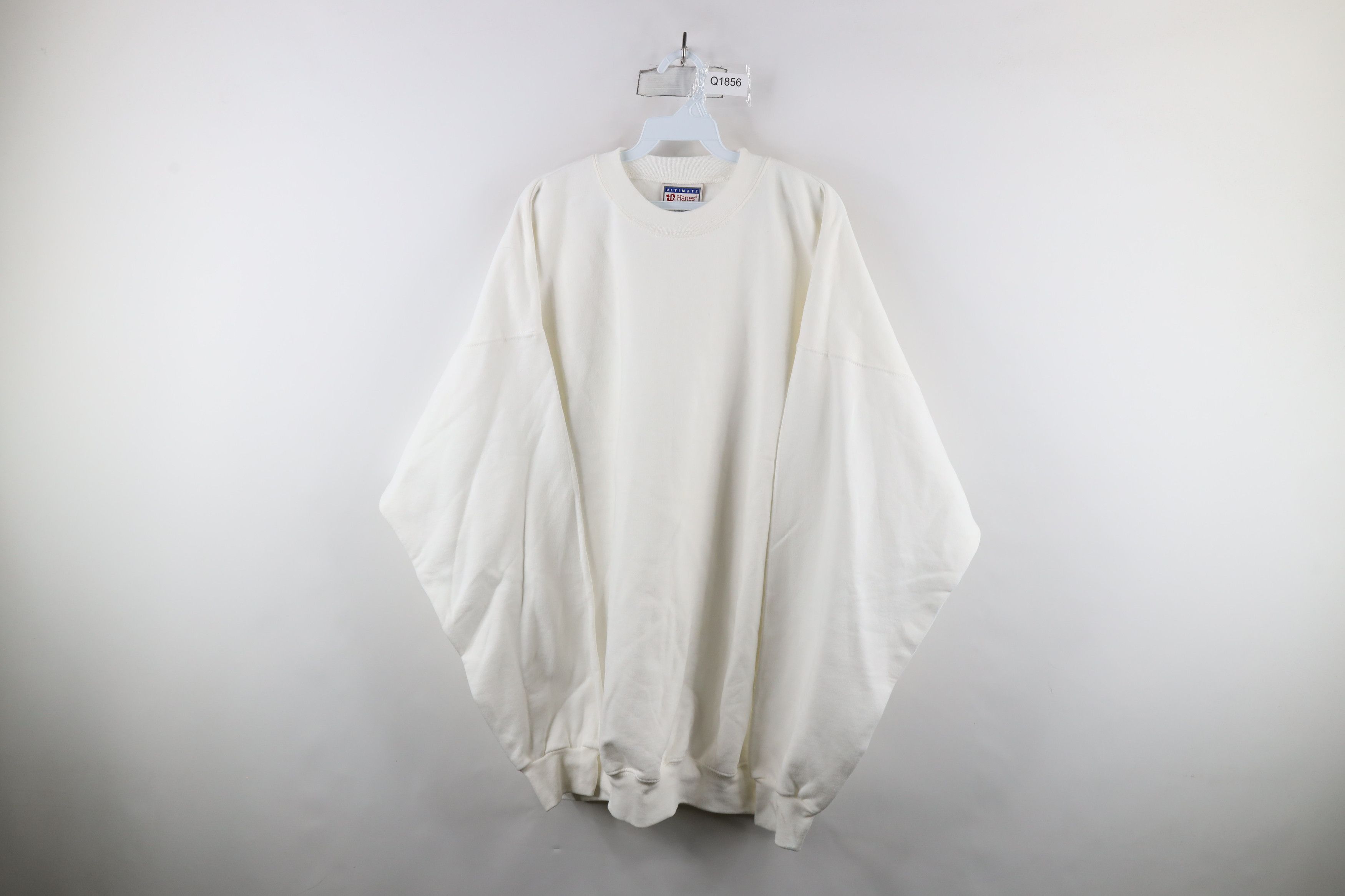 Vintage Vintage 90s Streetwear Heavyweight Crewneck Sweatshirt White Size US XXL / EU 58 / 5 - 1 Thumbnail