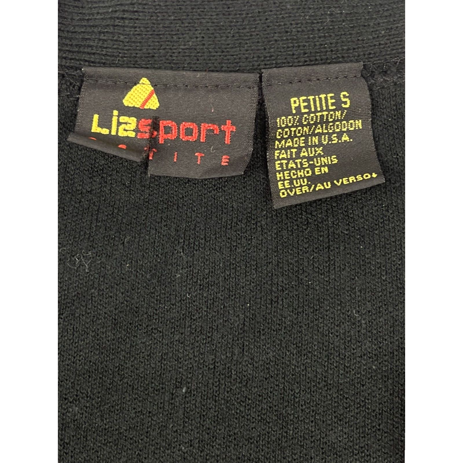 Vintage VINTAGE Liz Sport Cardigan Sweater Black Cable-Knit Sz S Padded Long Sleeve USA Womens Size S / US 4 / IT 40 - 3 Thumbnail