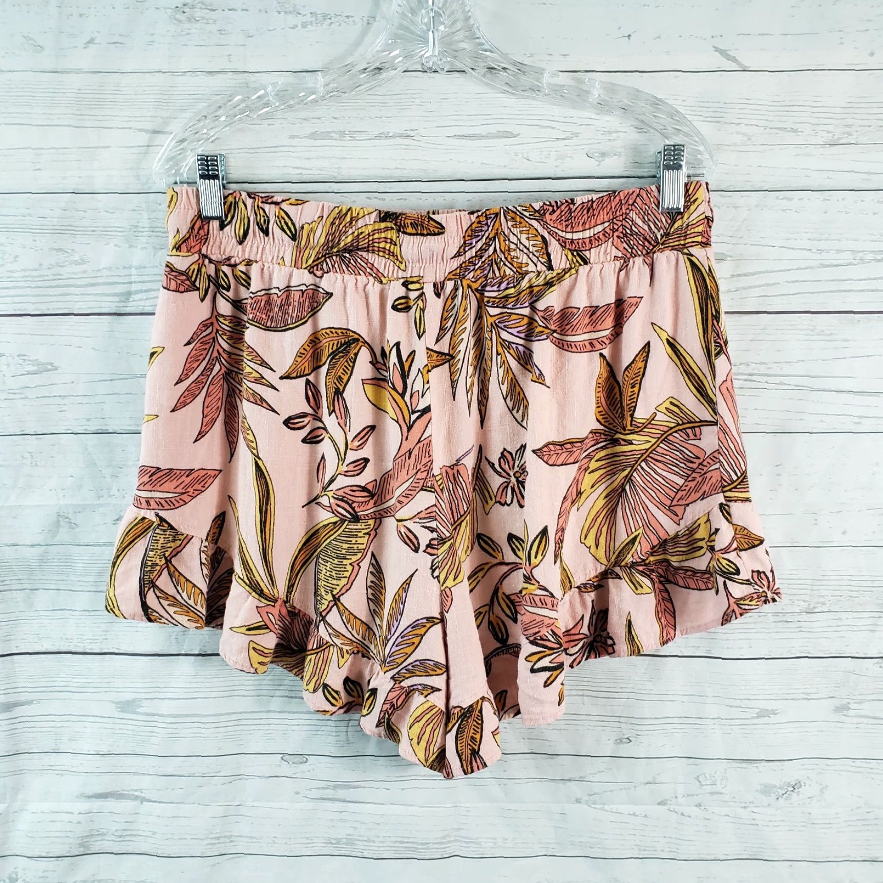 Vintage VINTAGE? No. Wild Fable Womens Shorts L Pink Linen Blend Drawstring Casual w/ Waist 16" Inseam 2.5" Rise 15" Mens? No, Womens Size 36" / US 14 / IT 50 - 2 Thumbnail