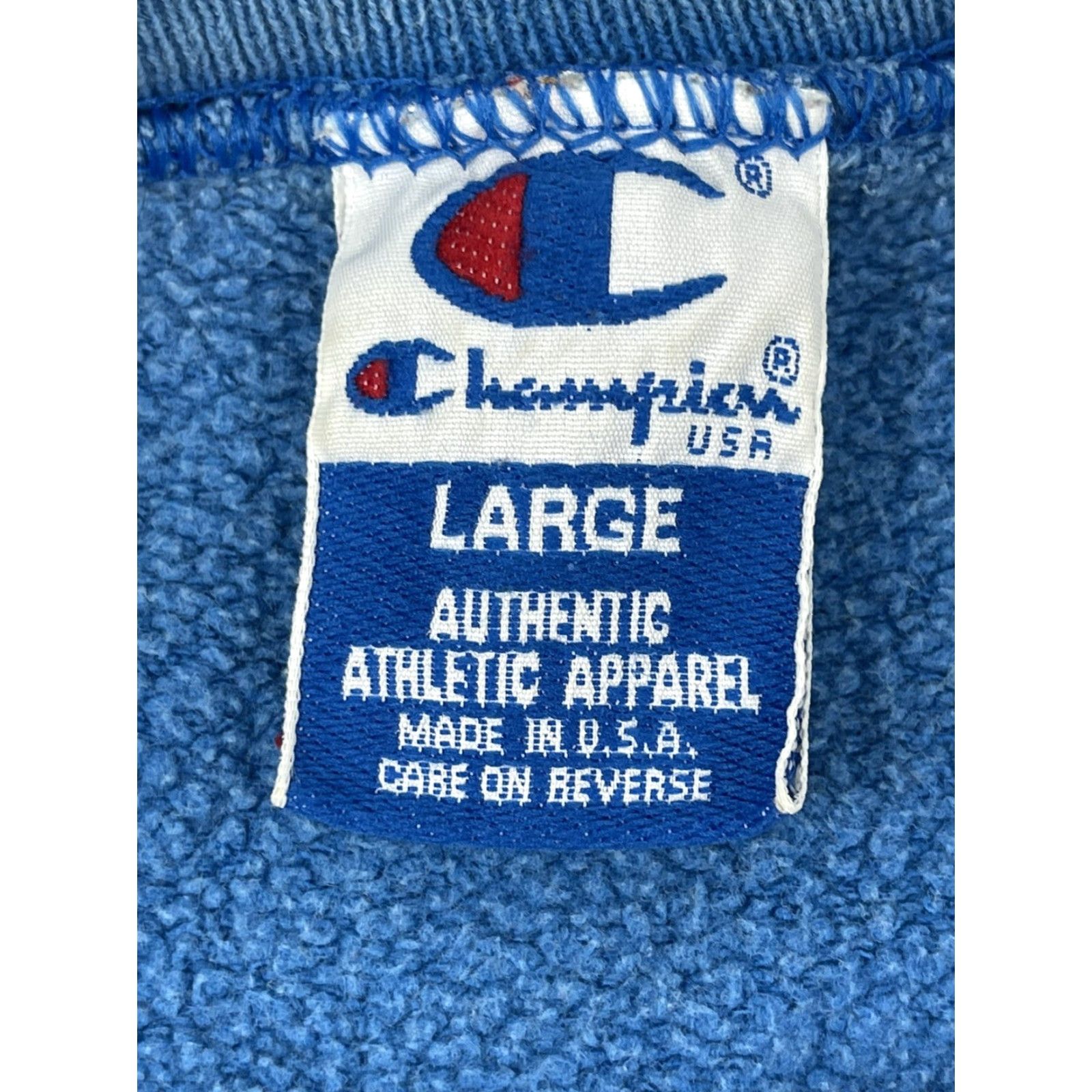 Champion VINTAGE Champion 90s Sweatshirt Crewneck Light Powder Blue Sz L Men's Spell Out USA Size US L / EU 52-54 / 3 - 2 Thumbnail