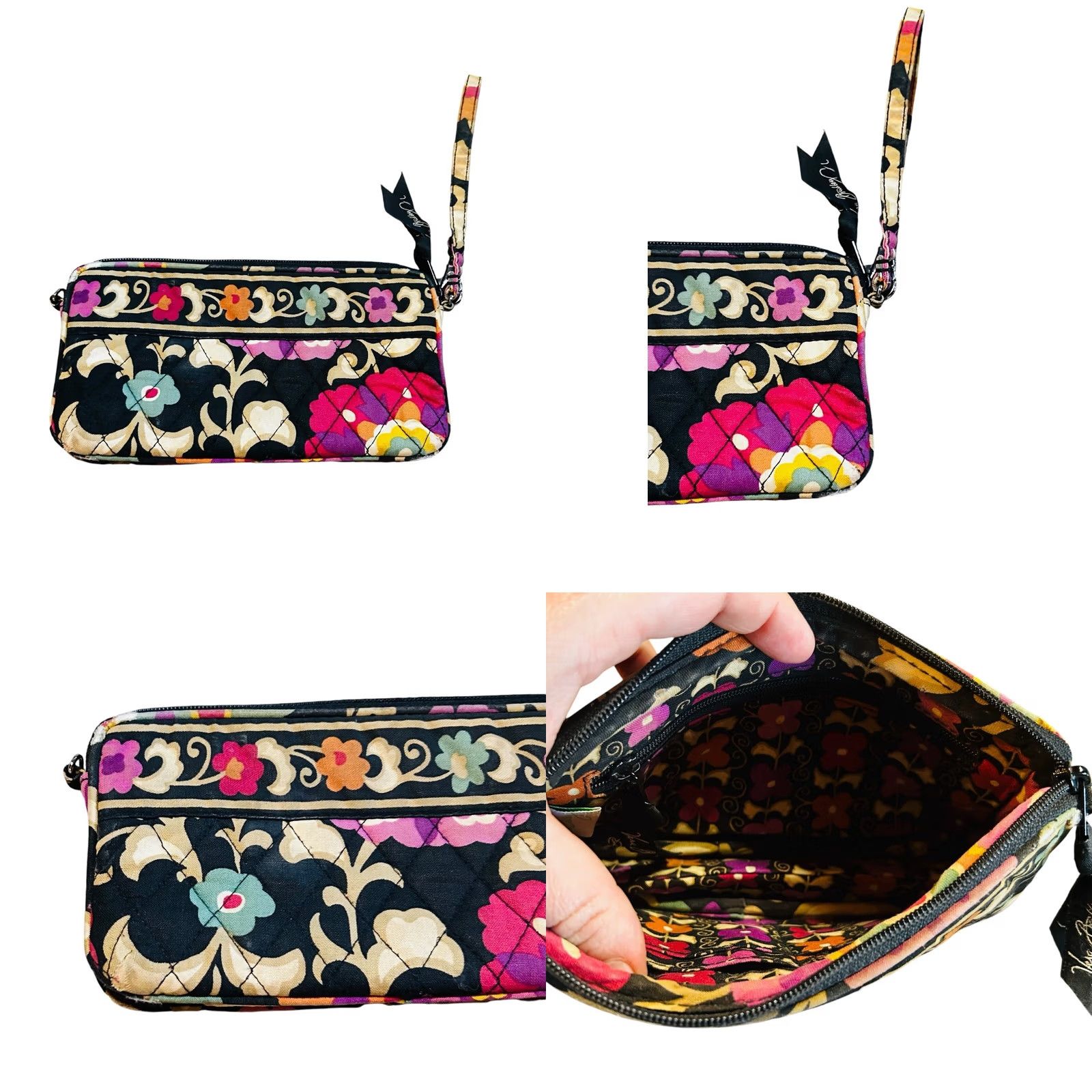 Vera Bradley Vera Bradley Crossbody Hipster Bag Suzani Pattern Floral Purse W/Wristlet Wallet Read Womens Medium Multicolor Floral 11x2in 56in Strap Drop Size ONE SIZE - 11 Thumbnail