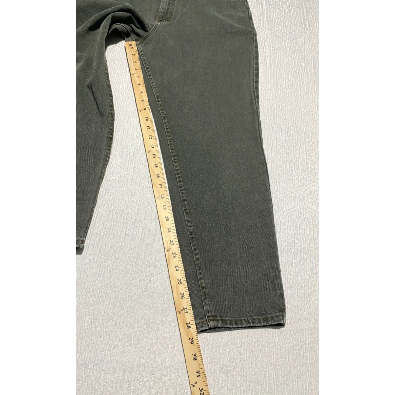 Lee VINTAGE Lee Jeans Womens Size 16 Petite Green 28in Inseam Tapered 5-Pocket Denim USA Size 30" / US 8 / IT 44 - 6 Thumbnail