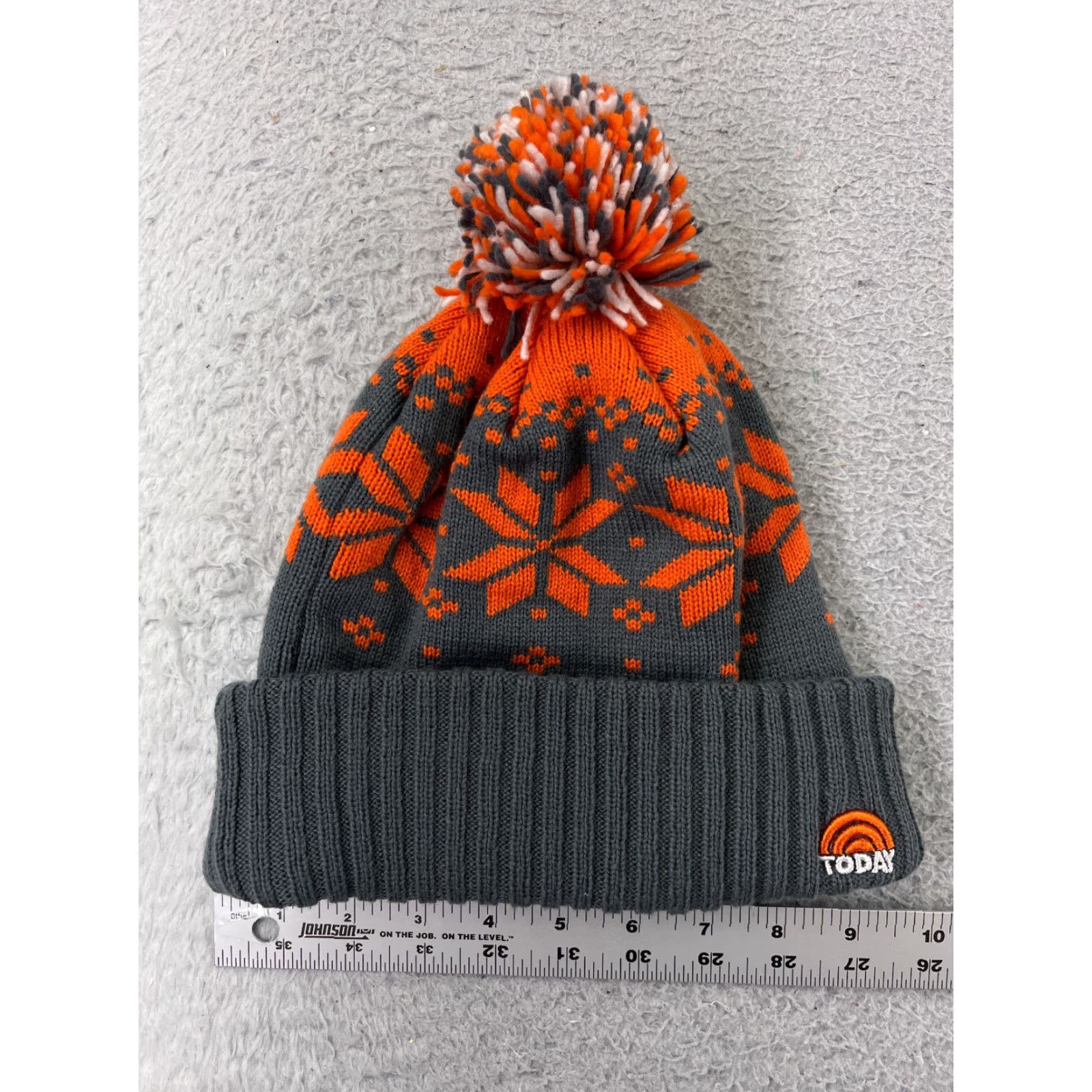 Mitchell & Ness VINTAGE Mitchell & Ness Beanie Hat Adult One Size Orange Fair Isle Ski Logo 90s Mens Size ONE SIZE - 5 Thumbnail