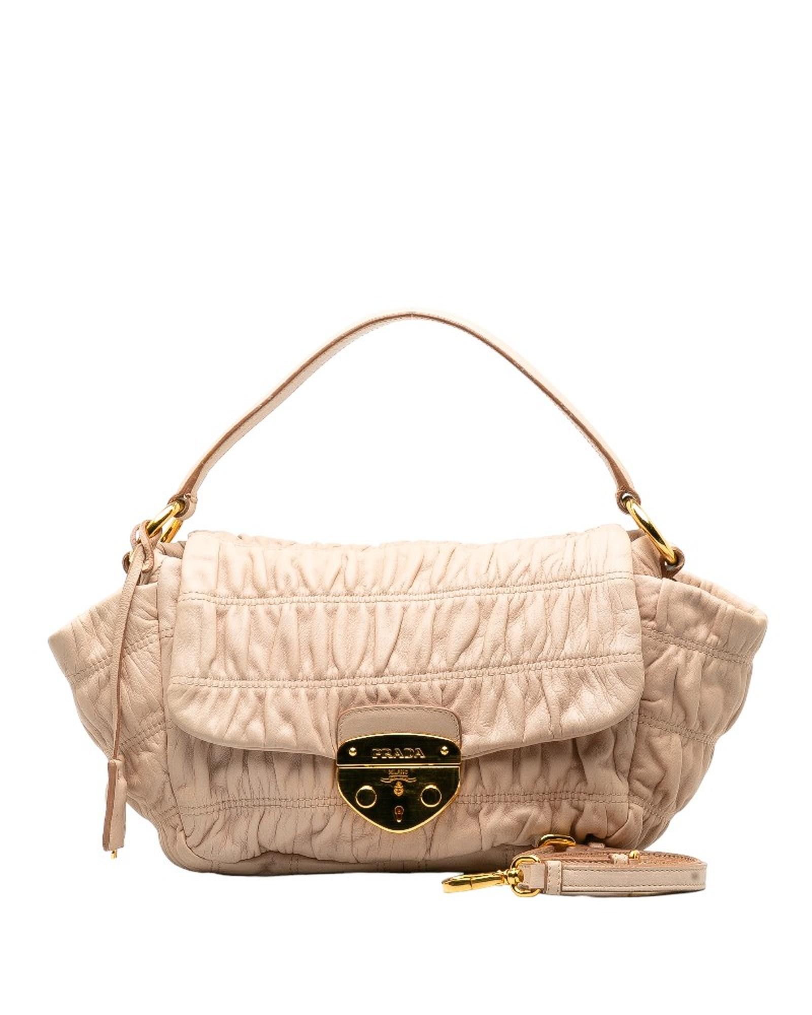 image of Prada Dressy Pink Gaufre Handle Bag - Ab Condition, Women's
