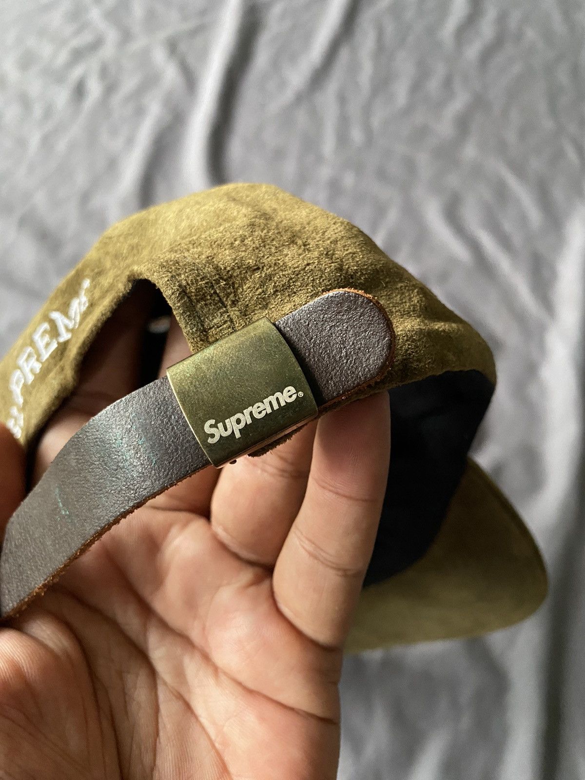 Supreme Supreme S Logo 6-panel Suede Olive FW16 Size ONE SIZE - 3 Thumbnail