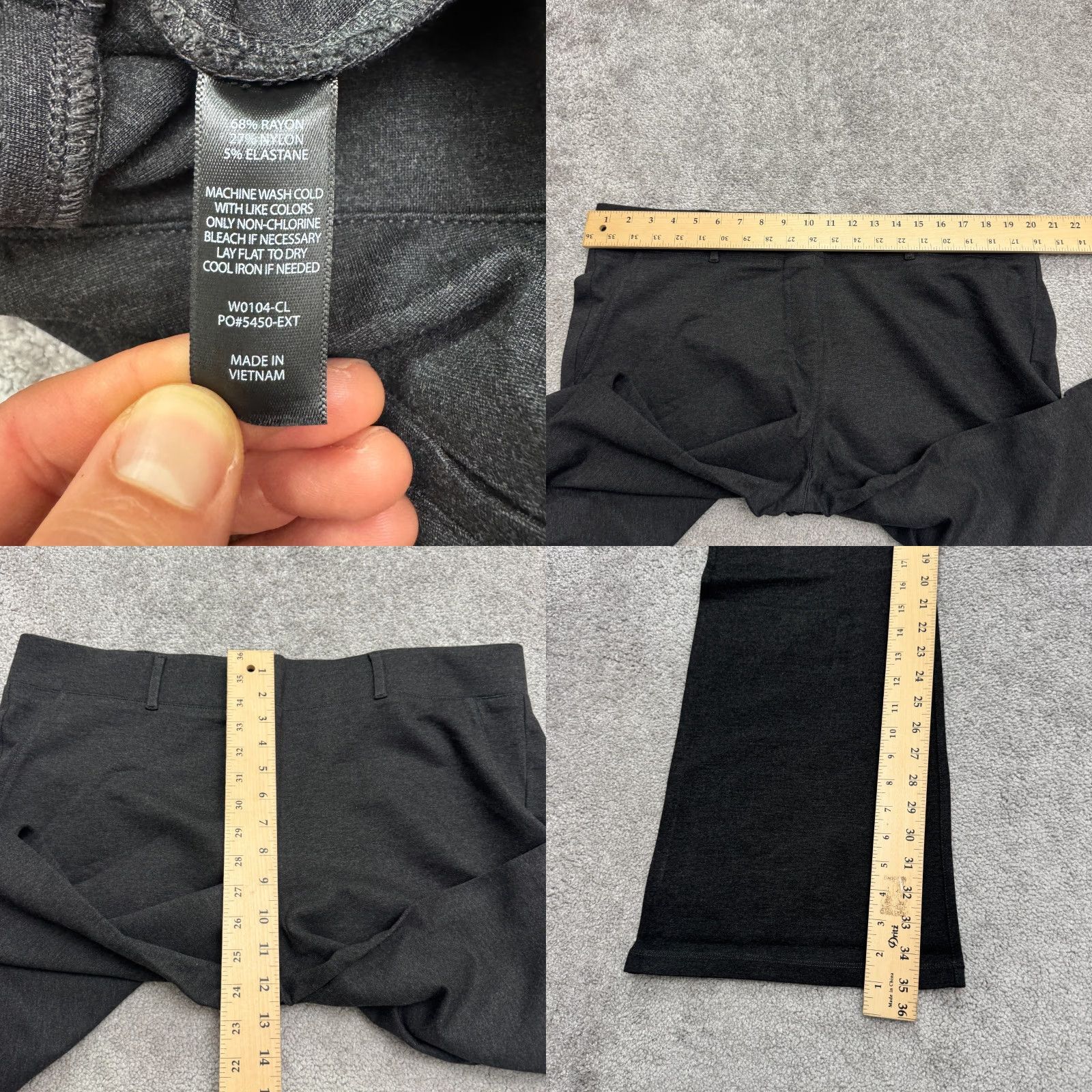 Vintage Betabrand Bootcut Classic Dress Yoga Pants Womens 1X Long Charcoal Stretch NWT Size 40" / US 18 - 8 Thumbnail