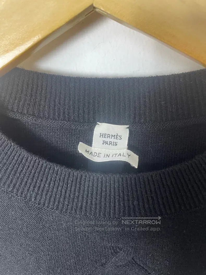 Hermes Hermes Black textured wool crewneck Size XS / US 0-2 / IT 36-38 - 2 Thumbnail