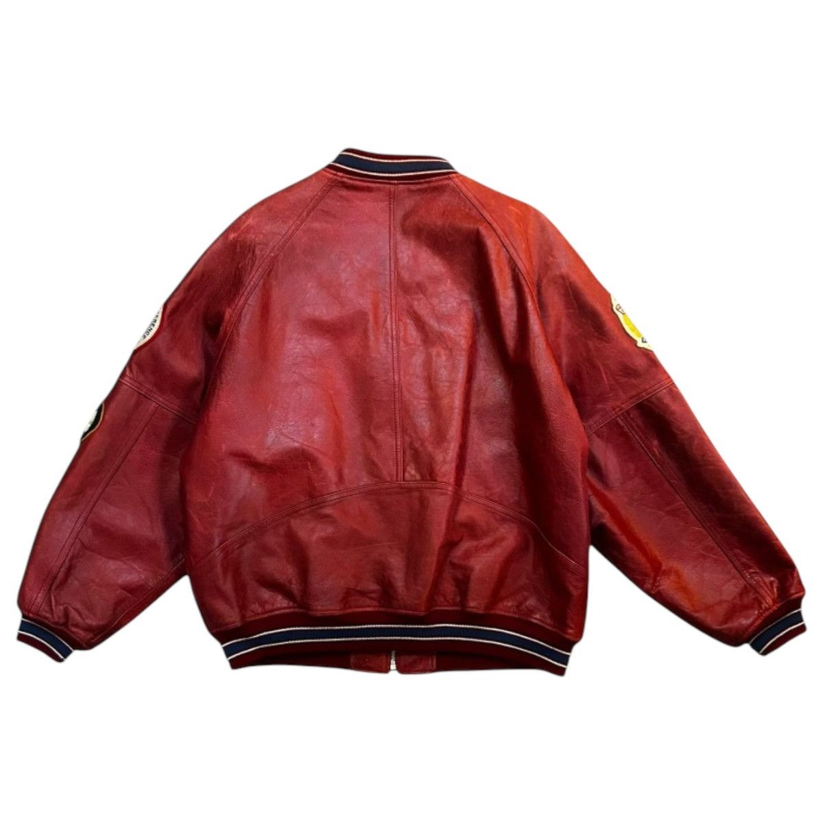 Avirex 90s Avirex Leather Varsity Bomber Jacket Mens XL Red Vintage Size US XL / EU 56 / 4 - 15 Thumbnail