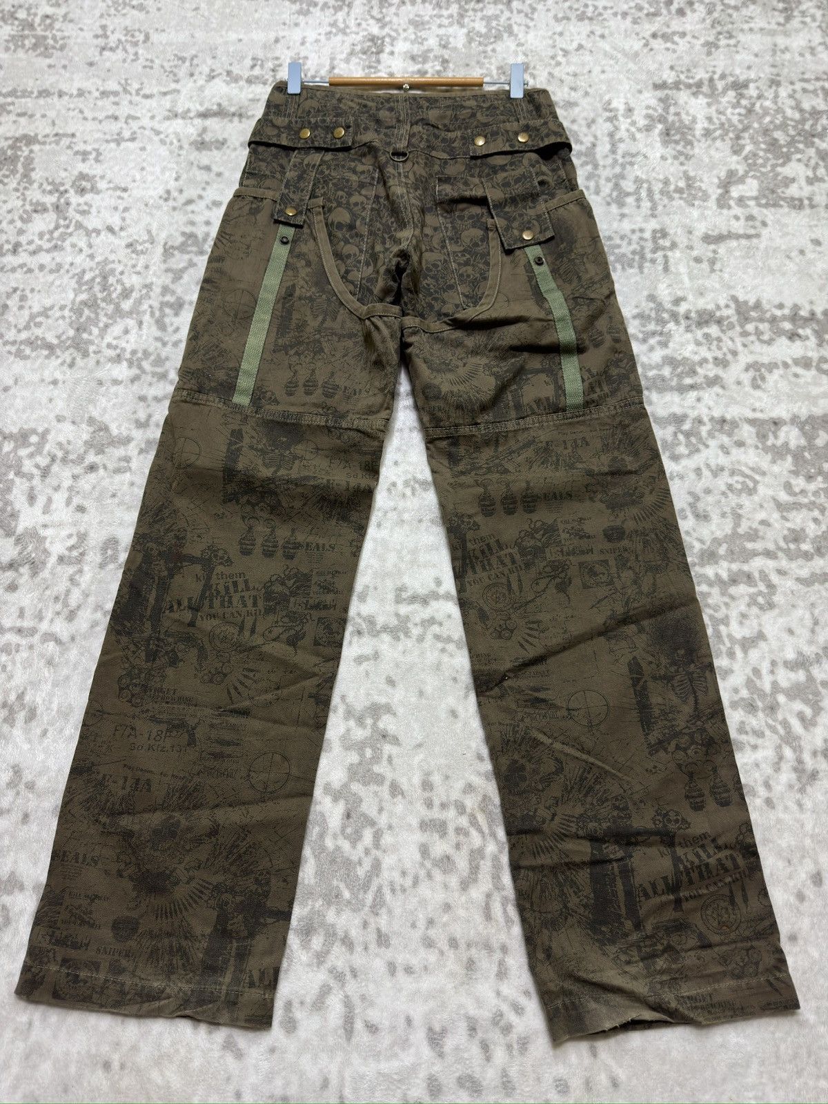 Vintage Risefire Designer Technical Dept Overprint Bondage Pant Size US 29 - 2 Thumbnail