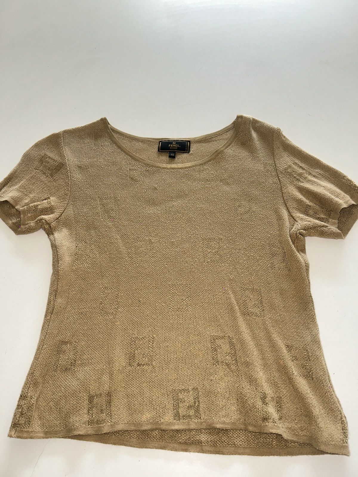 Fendi Fendi Vintage Tan Top Size S / US 4 / IT 40 - 3 Thumbnail