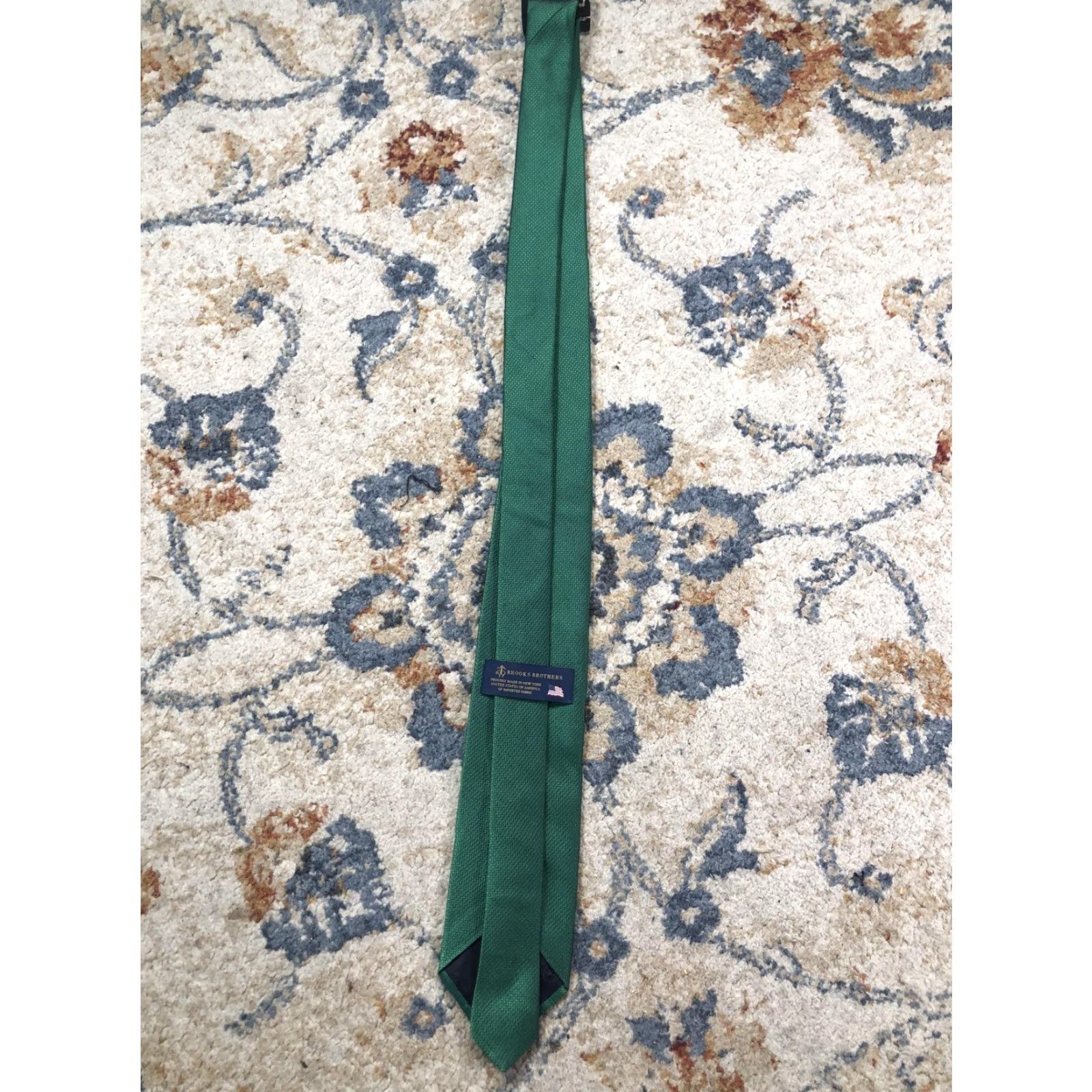 Brooks Brothers Brooks Brothers Mens Tie Green Geometric Woven Classic One Size Made USA Size ONE SIZE - 5 Thumbnail