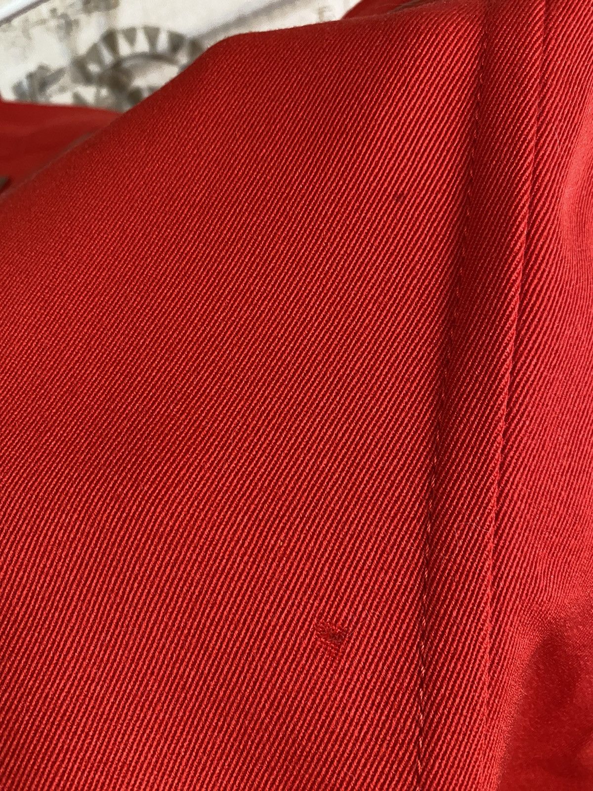 Celine × Vintage Vintage 90s Celine Red Wool Midi Skirt Size 32" / US 10 / IT 46 - 17 Thumbnail