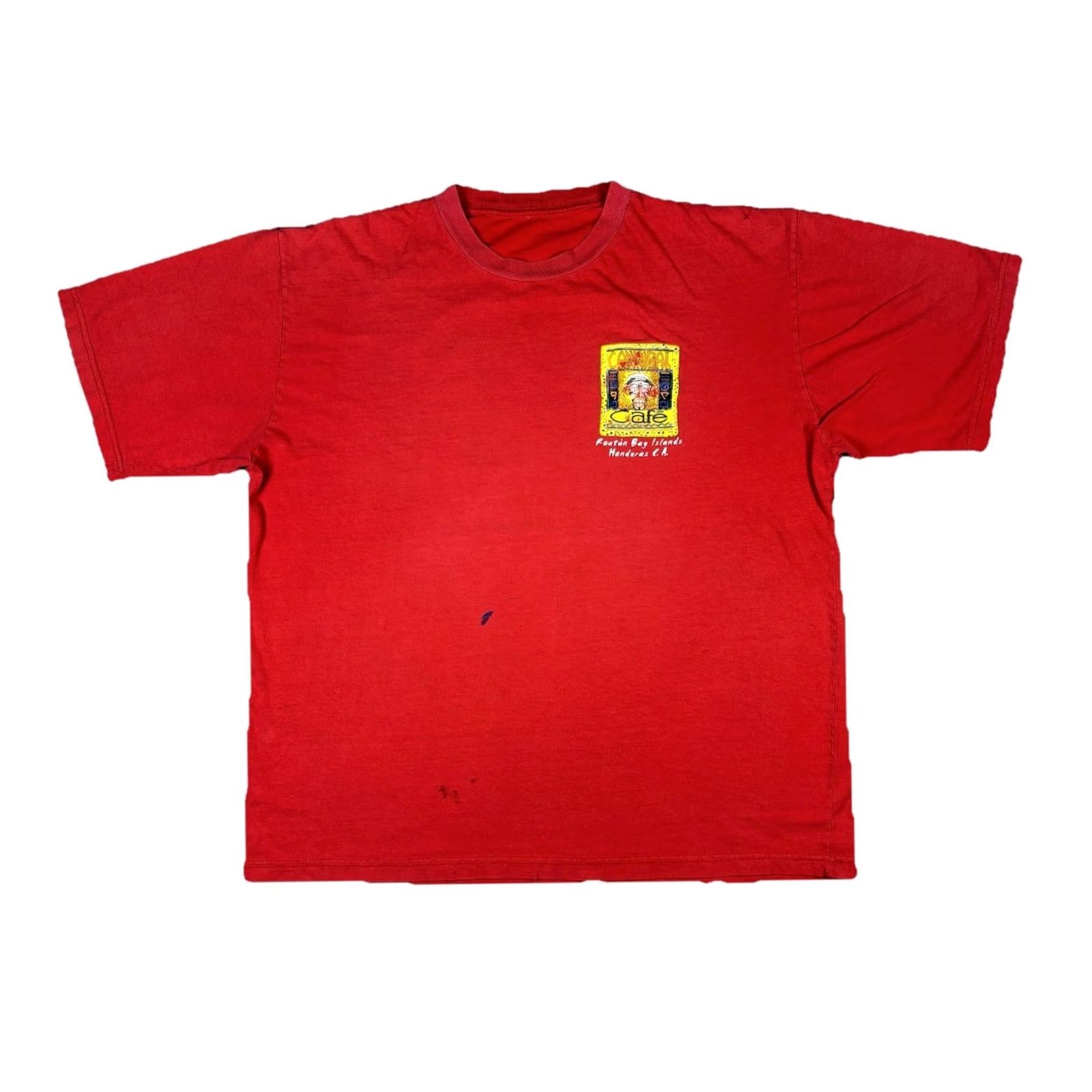 Gildan VINTAGE Cannibal Cafe T Shirt Restaurant Promo Art Red Distressed XL 90s Gildan Crew Neck Short Sleeve Mens T-Shirt Cotton Jersey Regular Fit Size US XL / EU 56 / 4 - 2 Thumbnail