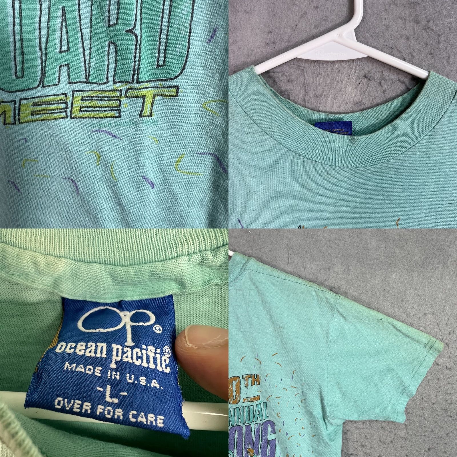 Ocean Pacific VINTAGE Ocean Pacific Shirt Mens Adult Large Blue 1980s Graphic Tee Sportswear/Beach Ocean Pacific Logo 80s Mens L Blue Size US L / EU 52-54 / 3 - 8 Thumbnail