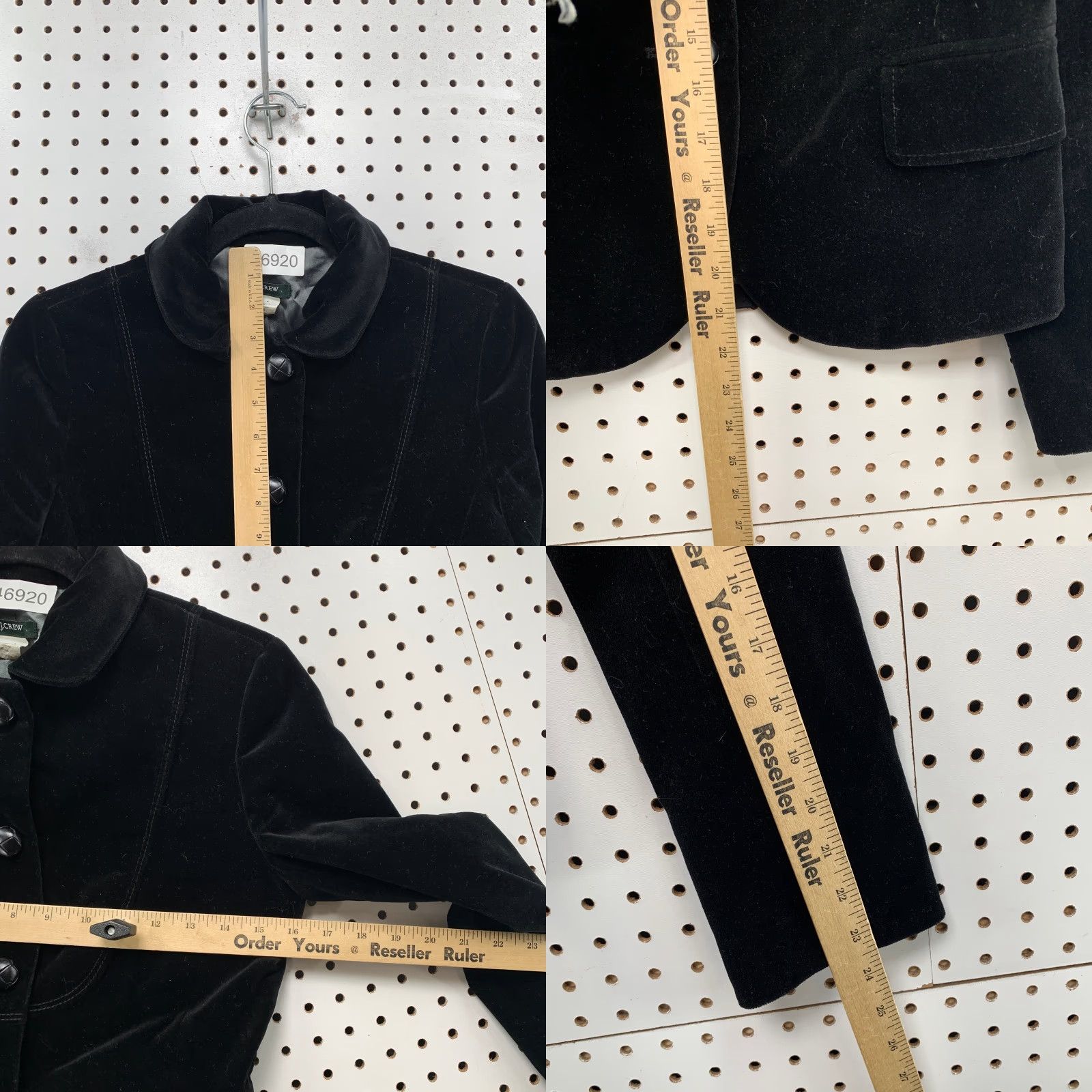 Velvet VINTAGE J CREW Velvet Blazer Womens 0 Black Collared Business Work Lined Size XXS / US 00 / IT 34 - 8 Thumbnail