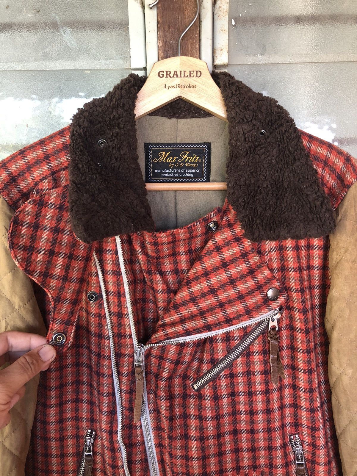 Japanese Brand Vintage Max Fritz Wool + Leather Double Collar Jacket Size US M / EU 48-50 / 2 - 5 Thumbnail