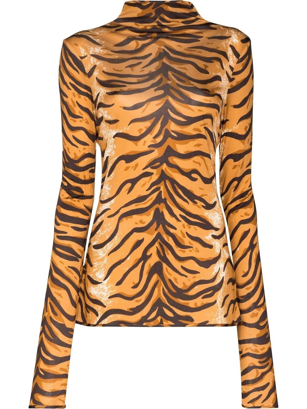 Jil Sander o1y1025 Turtleneck T-Shirt in Camel/Black Size XS / US 0-2 / IT 36-38 - 1 Thumbnail