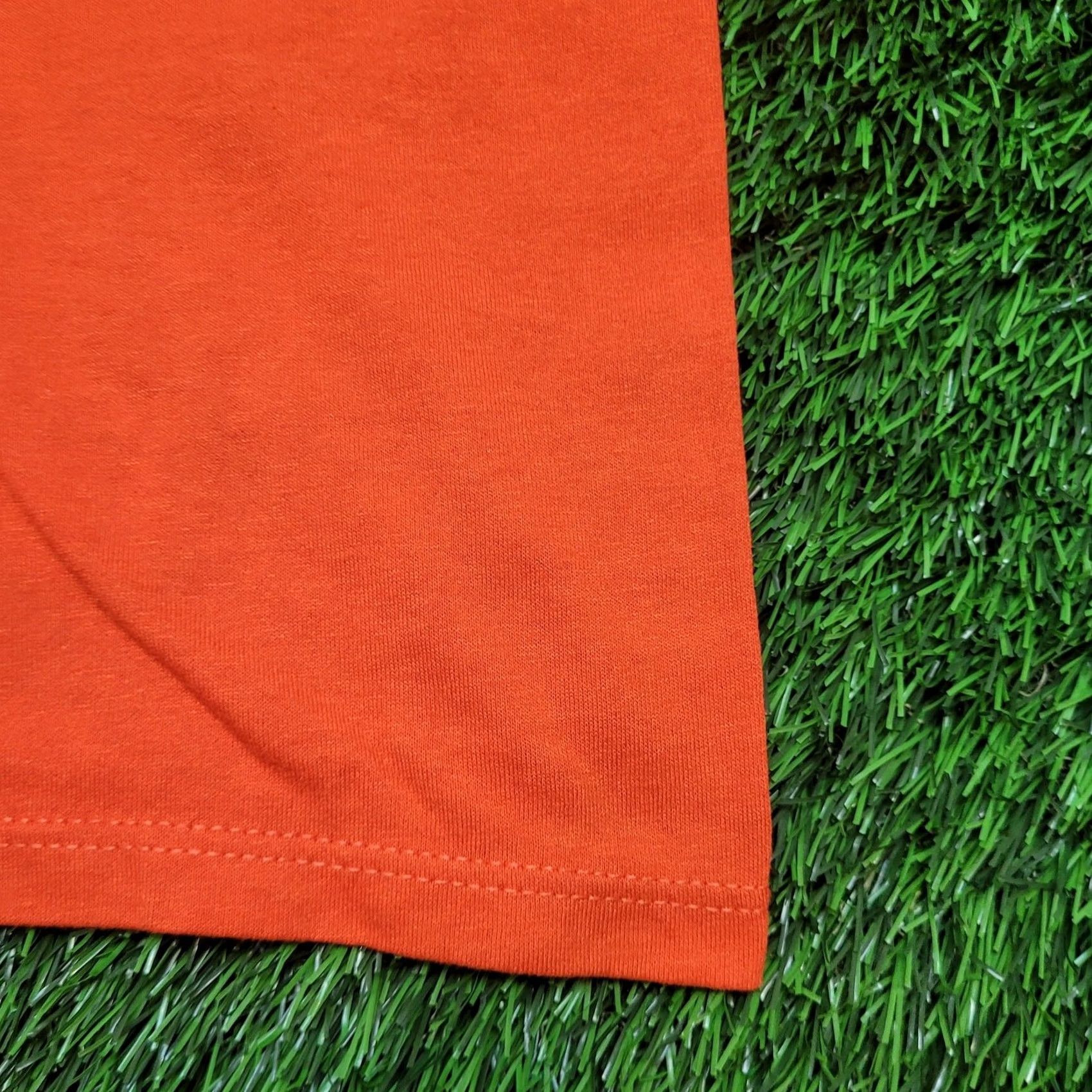 Jerzees VINTAGE Jerzees T-Shirt Mens Large USA Made Single-Stitch Orange 50/50 Cotton Polyester Solid Crew Neck Short Sleeve Size US L / EU 52-54 / 3 - 2 Thumbnail