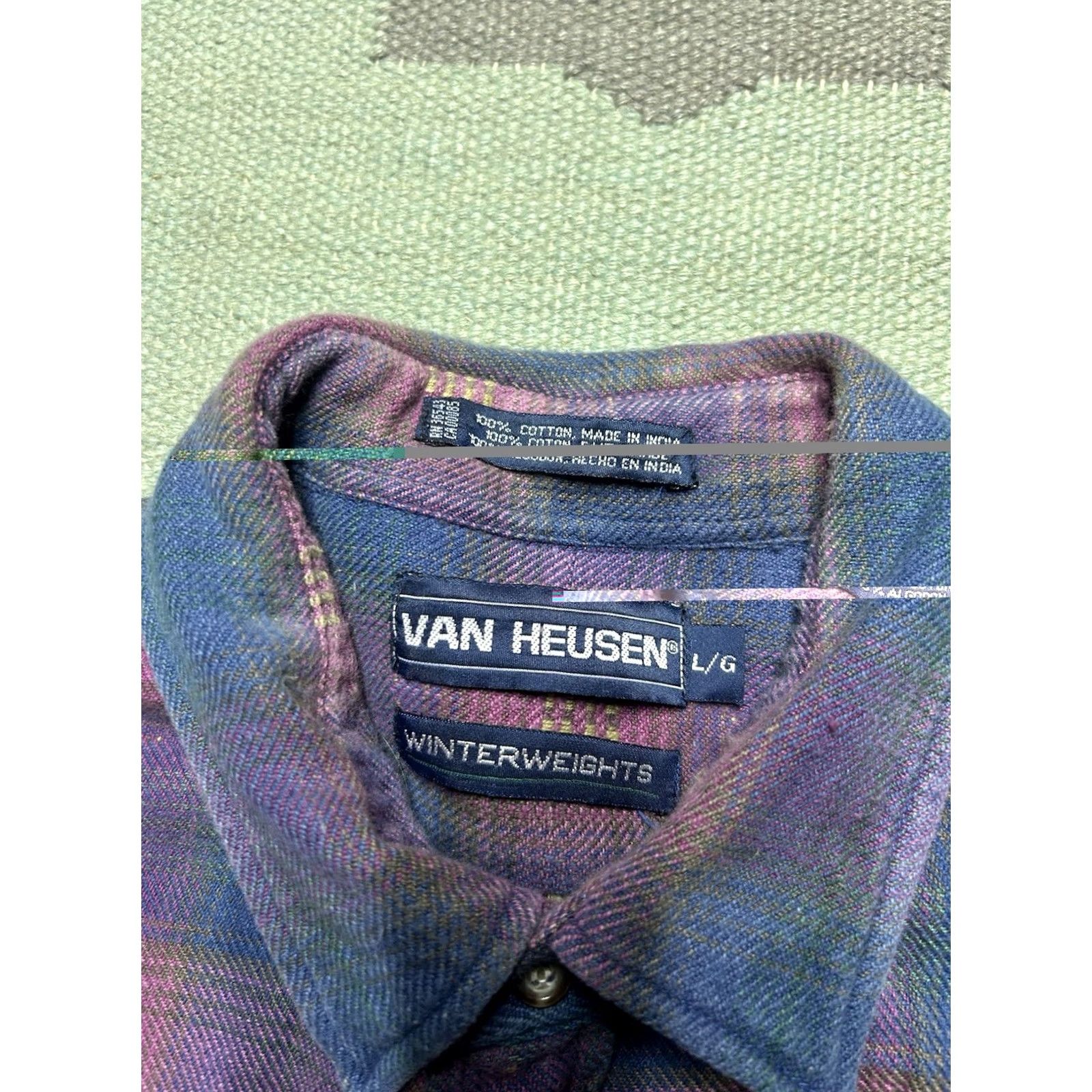 Van Heusen VINTAGE Van Heusen shirt Flannel Plaid Cotton Shadow Men’s Large Size US L / EU 52-54 / 3 - 5 Thumbnail