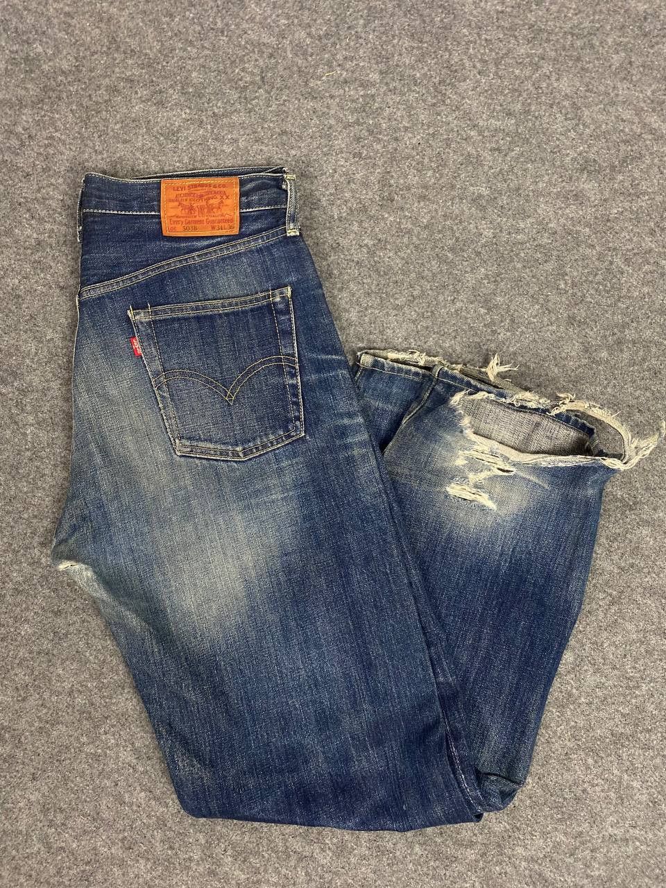 Levi's vintage levis 503-b big E selvedge distressed denim Size US 35 - 1 Thumbnail
