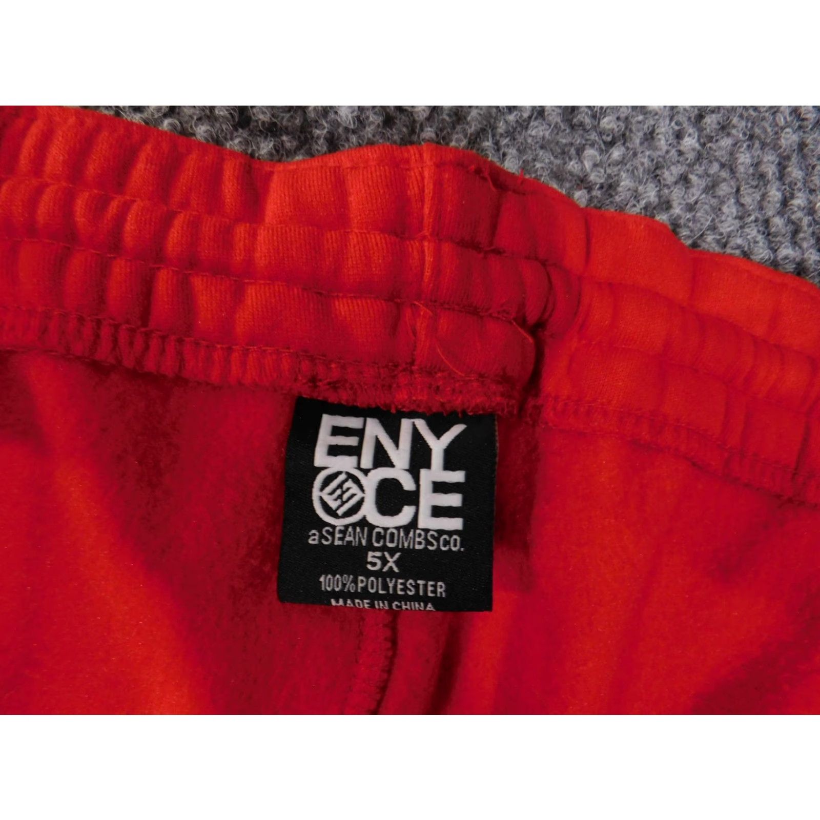 Enyce Enyce Pants Mens 5XL Red Polyester Joggers Sweatpants Elastic Waist Drawstring Pants 100% Polyester Elastic Waist Pockets Inseam 32 in Size US 39 - 7 Thumbnail
