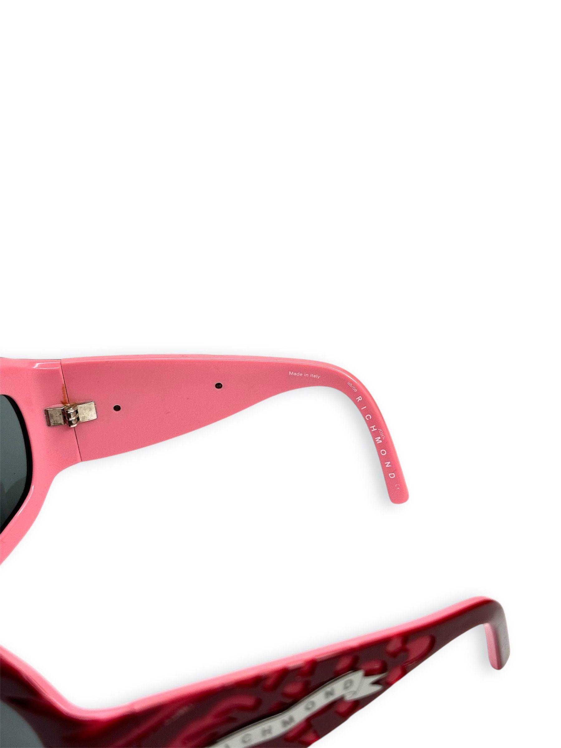 John Richmond Richmond Pink flames punk rock oval sunglasses Size ONE SIZE - 6 Thumbnail