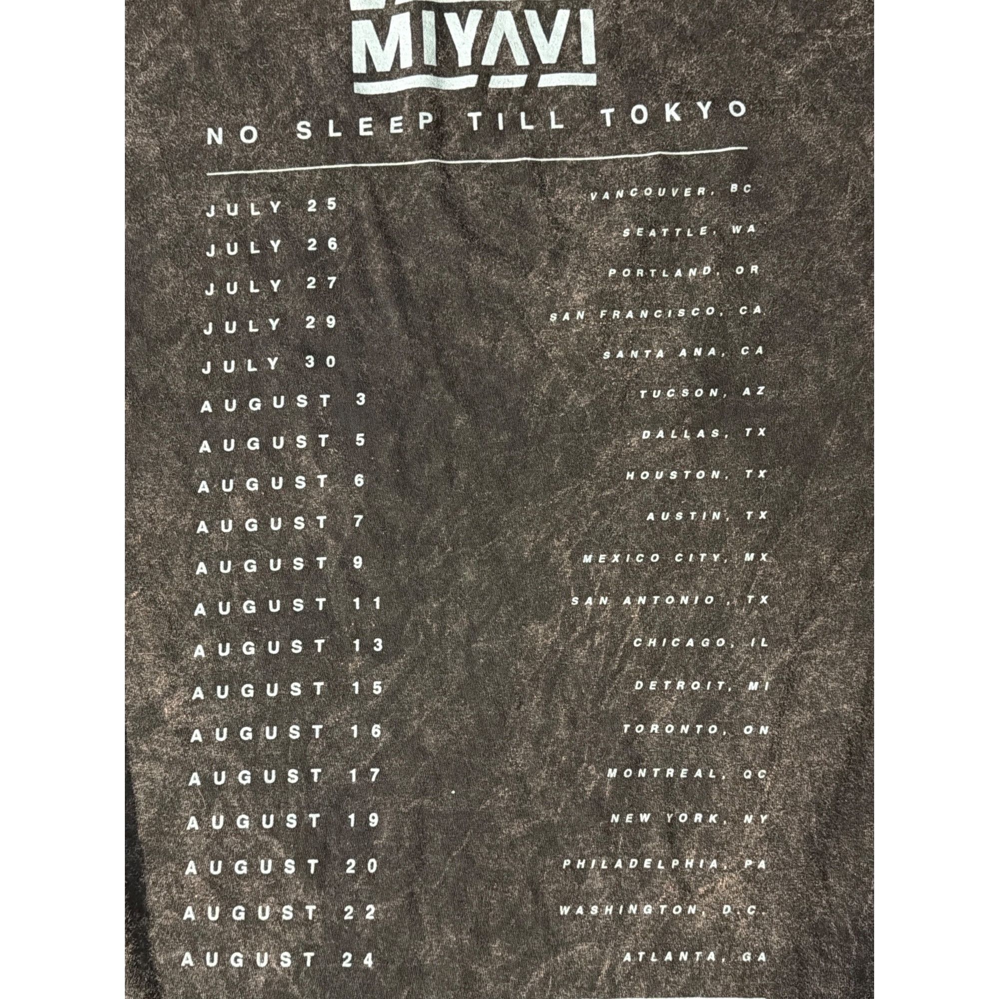Other Miyavi No Sleep Till Tokyo Tour Tee Shirt Black Acid Wash Gr Size US S / EU 44-46 / 1 - 4 Thumbnail