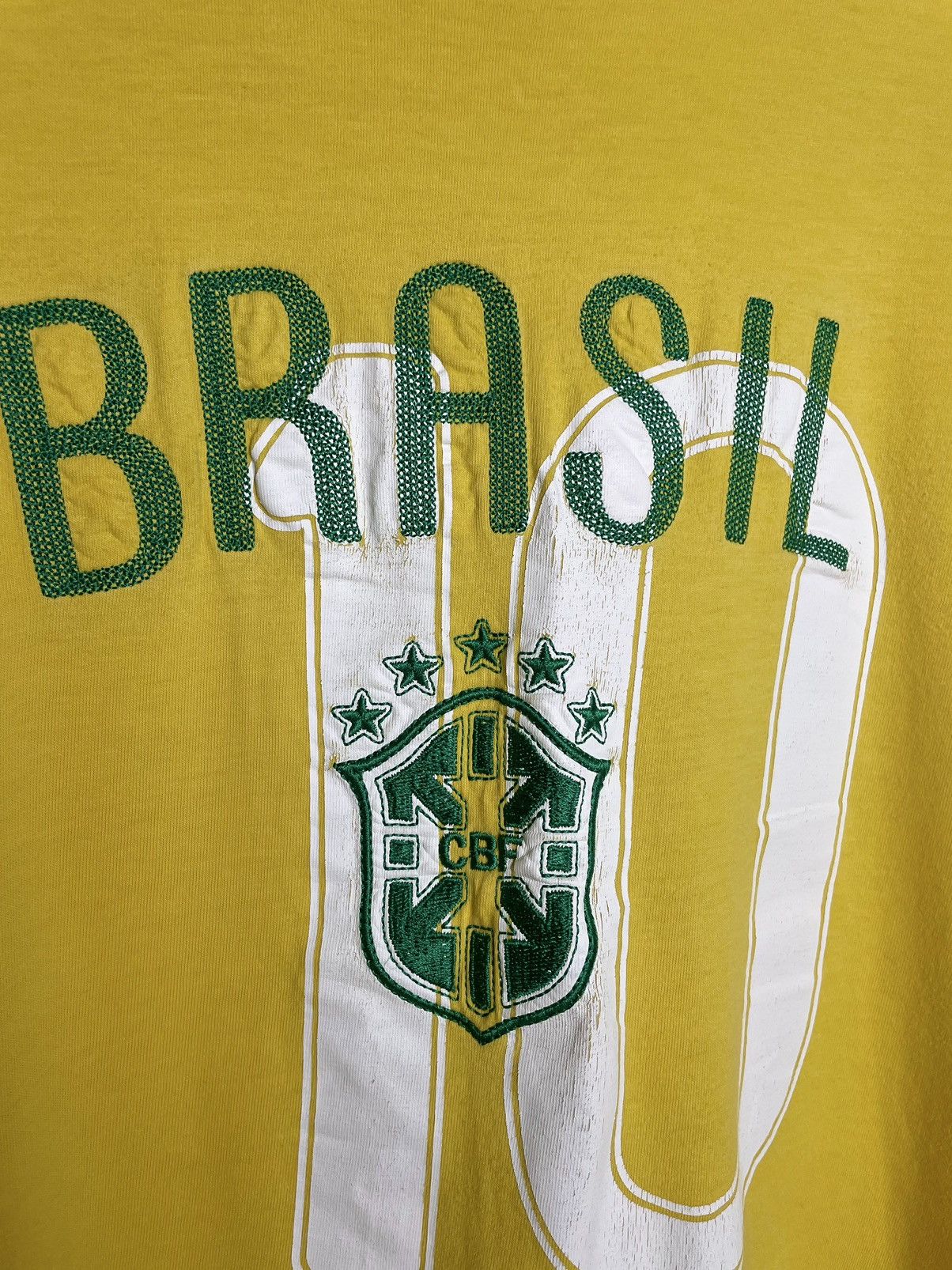 Corteiz × Nike VINTAGE 🇧🇷 Nike Brasil Football Form jersey yellow Tee Size US XL / EU 56 / 4 - 5 Thumbnail