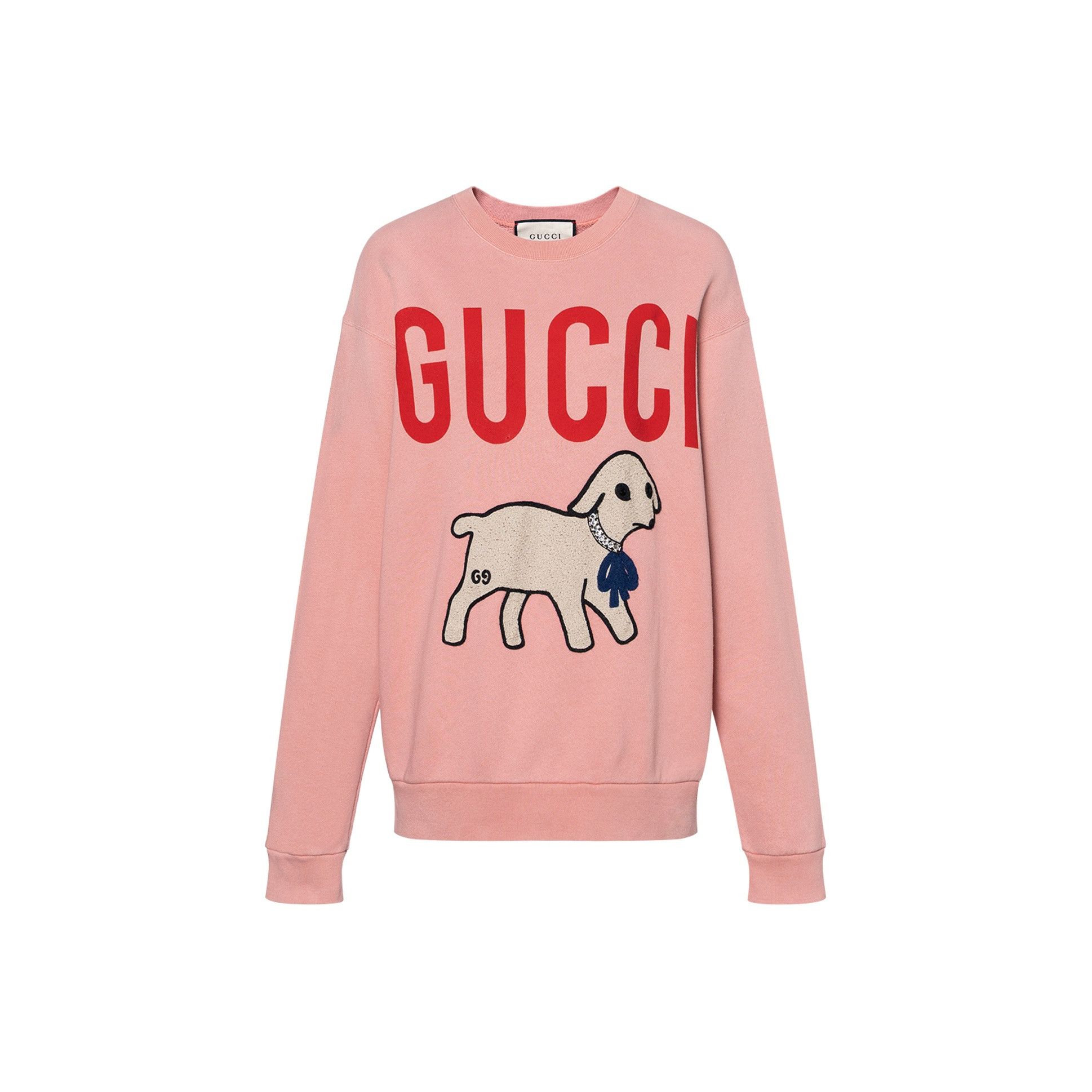 Gucci Gucci Lamb Graphic Sweatshirt Pink Size XS Size XS / US 0-2 / IT 36-38 - 1 Thumbnail