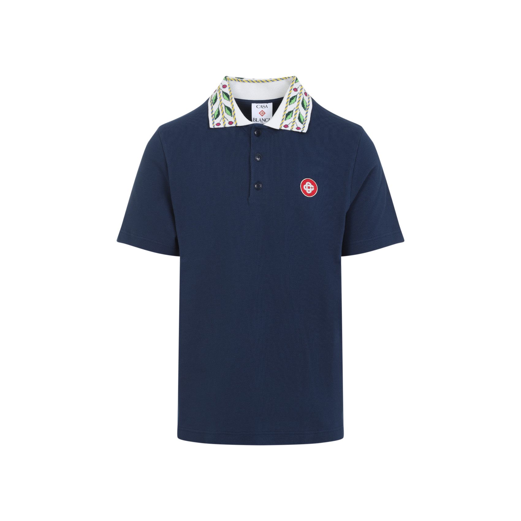 Casablanca AS25ACC23704 関税送料込 Casablanca Casablanca monogram jacquard knitted polo top