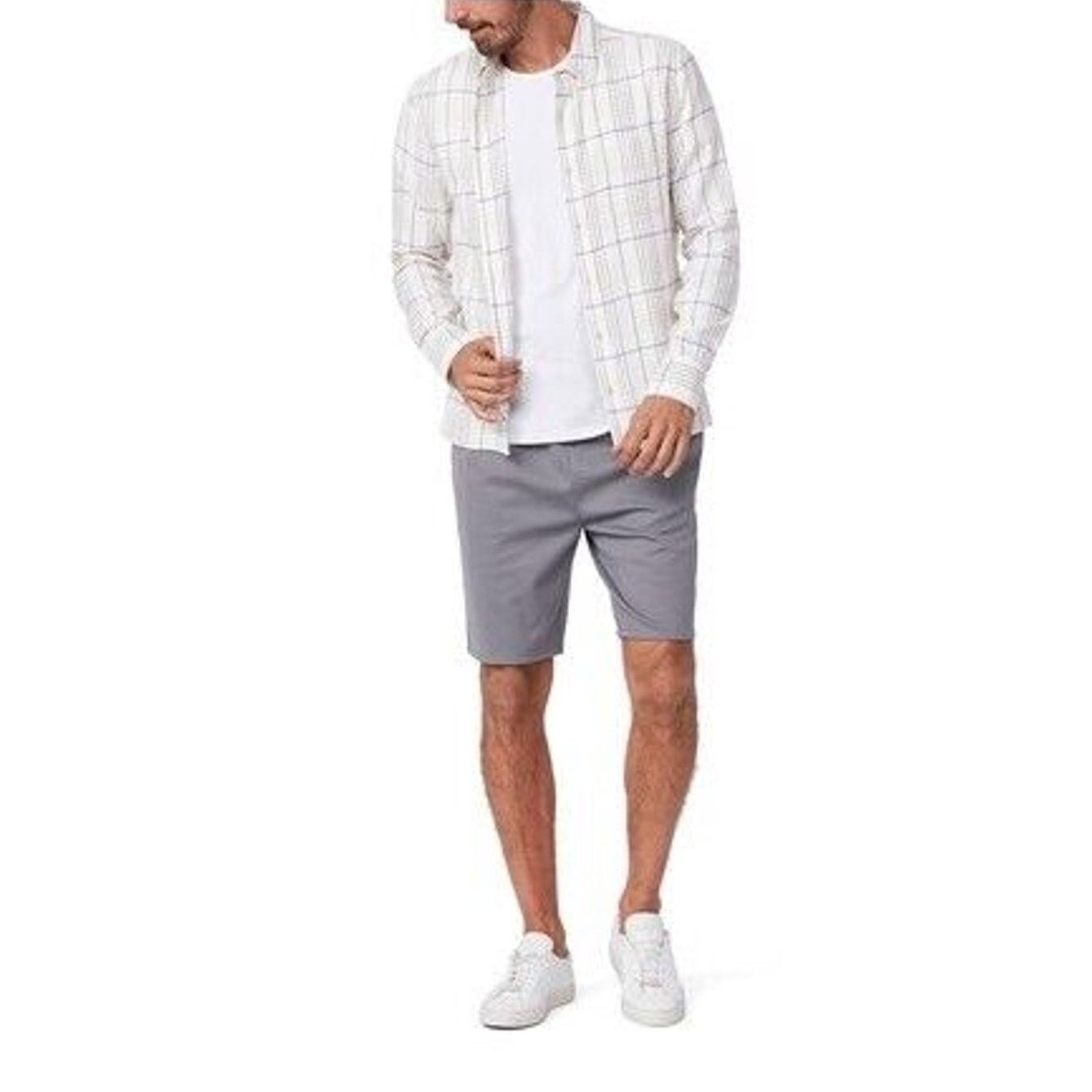 Paige Paige Men's Faded Steel Grey Knit Bodhi Pique Shorts Size M Size US 32 / EU 48 - 4 Thumbnail
