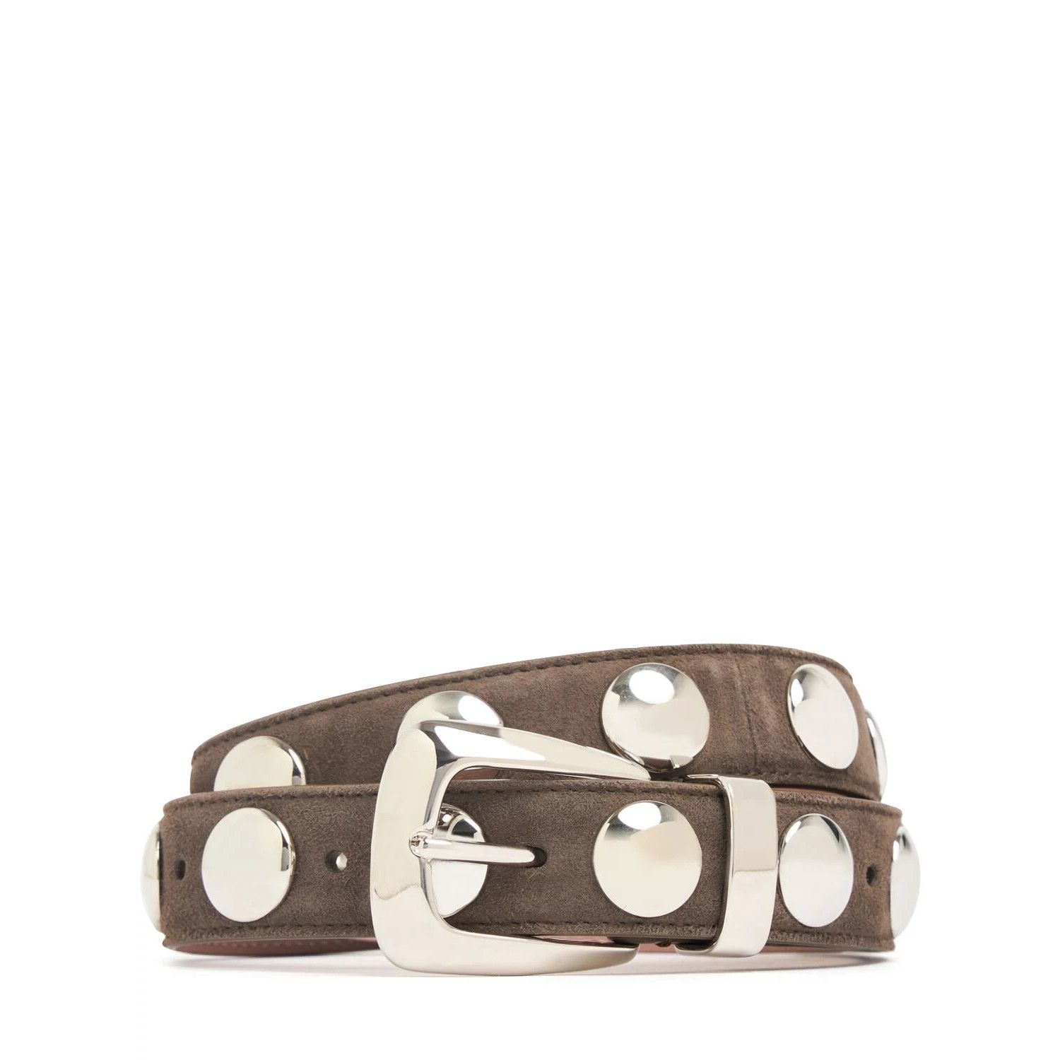 KHAITE Benny Ebony Suede 30mm Studs Belt New/Authentic (Wome