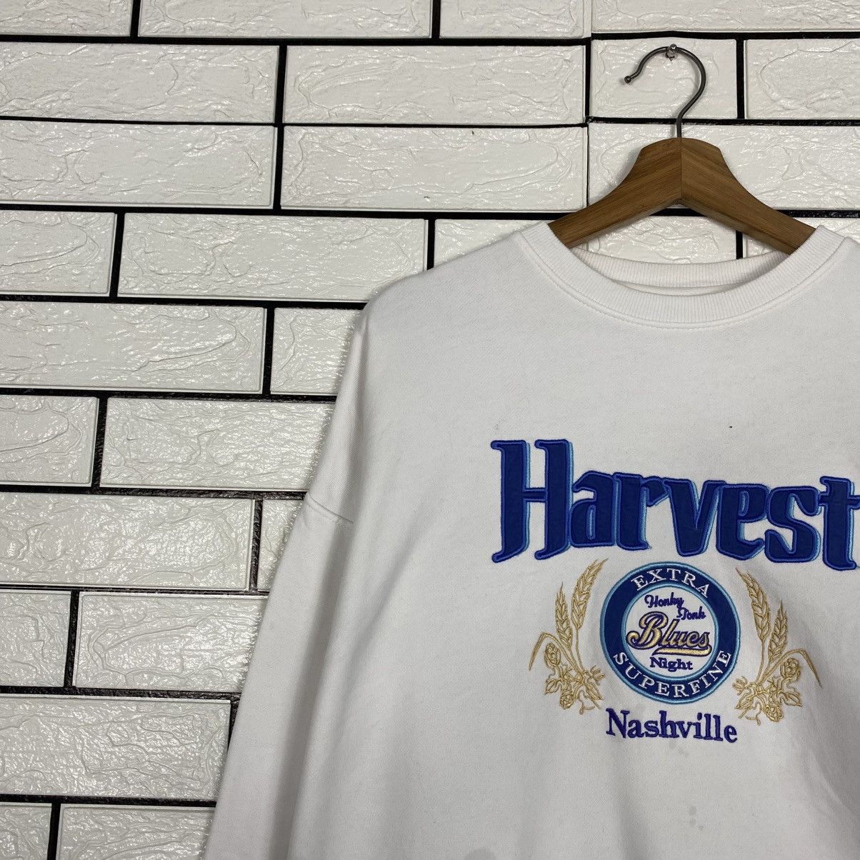 Japanese Brand 📌Vintage Sweatshirt Moussy Harvest Nashville Big Logo Size US M / EU 48-50 / 2 - 8 Thumbnail