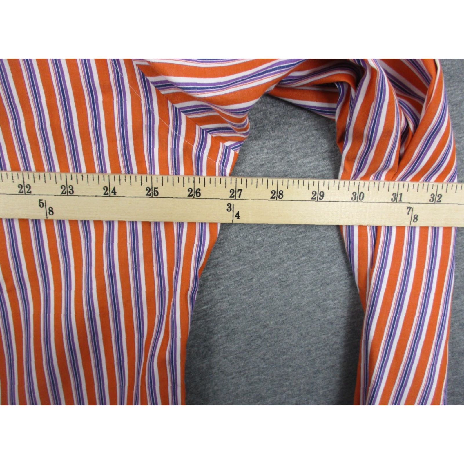 Ralph Lauren VINTAGE Ralph Lauren Custom Fit Shirt XL Men's Orange Blue Stripe Size US XL / EU 56 / 4 - 7 Thumbnail