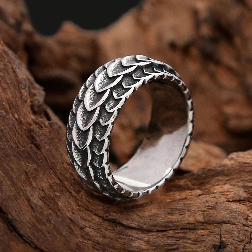 Jewelry Vikings Dragon Scale Ring Size ONE SIZE - 3 Thumbnail
