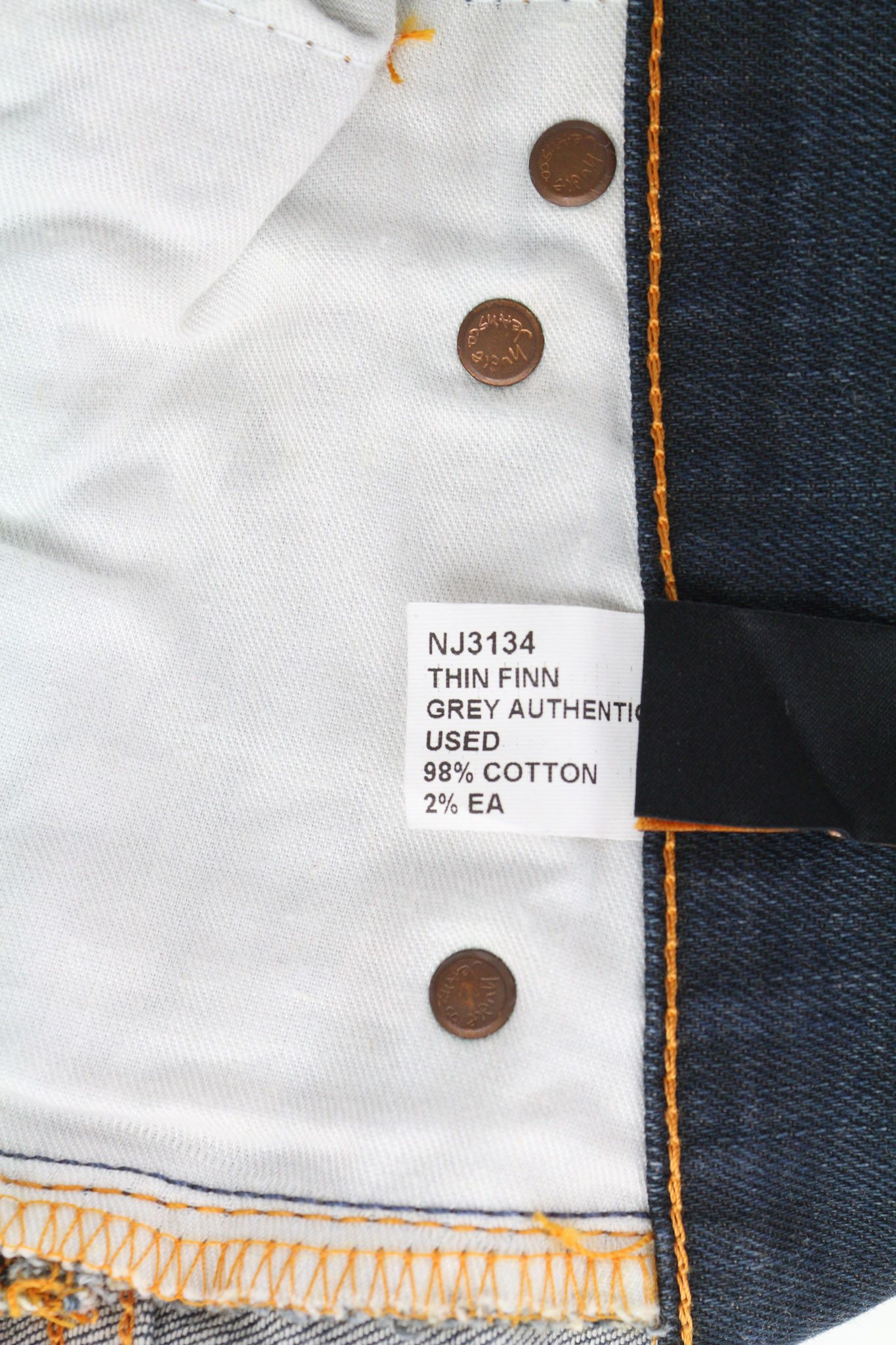 Nudie Jeans THIN FINN GREY AUTHENTIQUE USED W28/L32 Blue Jeans 80420 Size US 28 / EU 44 - 8 Thumbnail